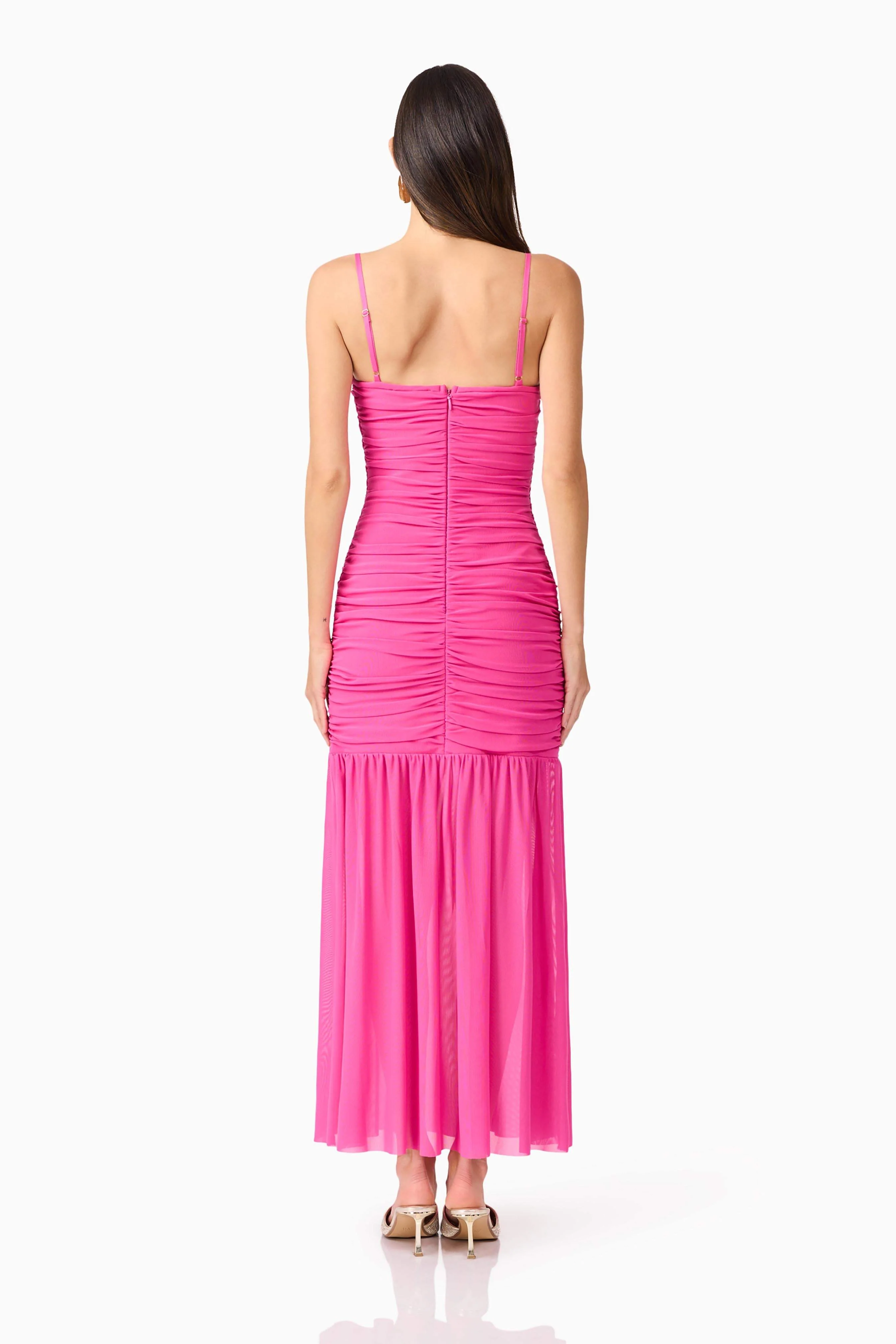 Celina Sweetheart Maxi Dress in Pink