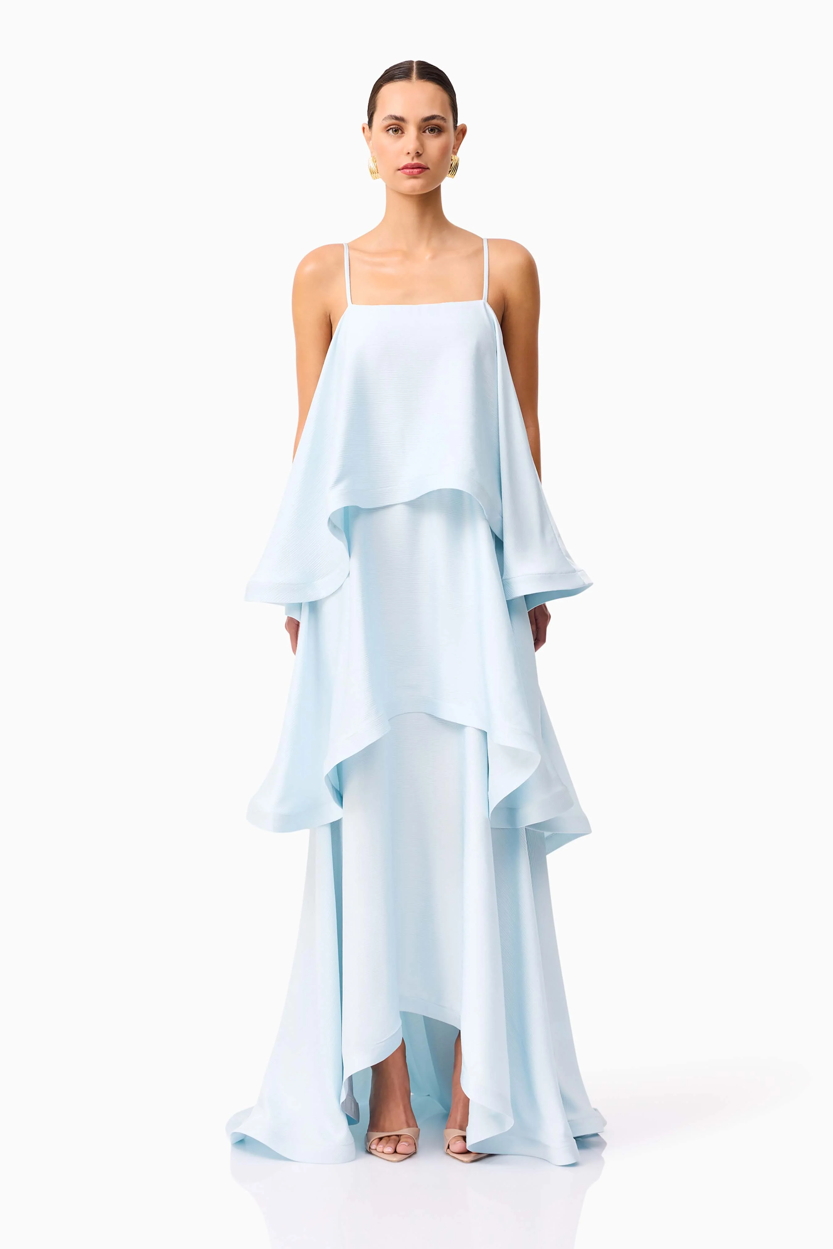 Tilly Tiered Maxi Dress in Blue