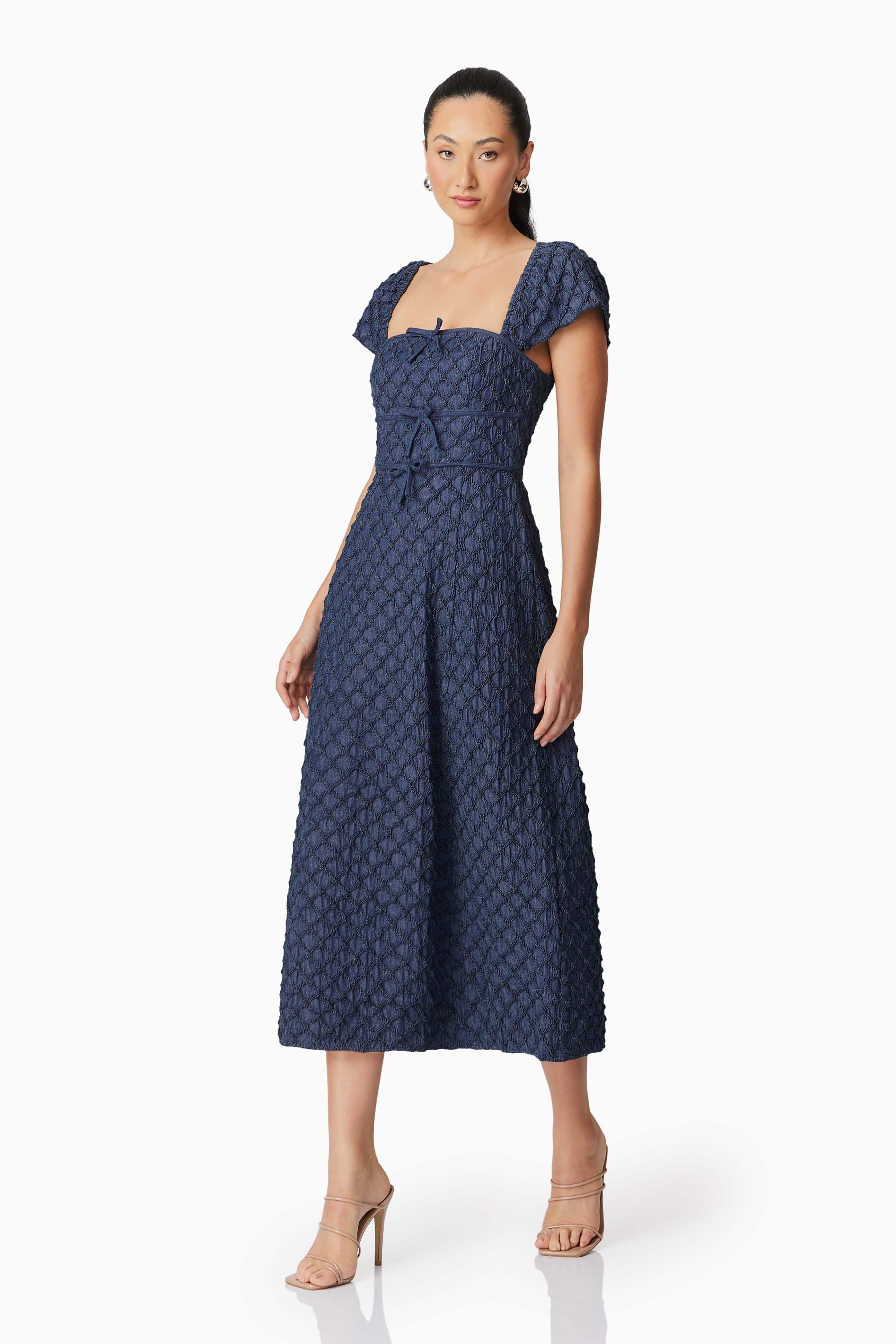 Keeley Midi Dress in Blue