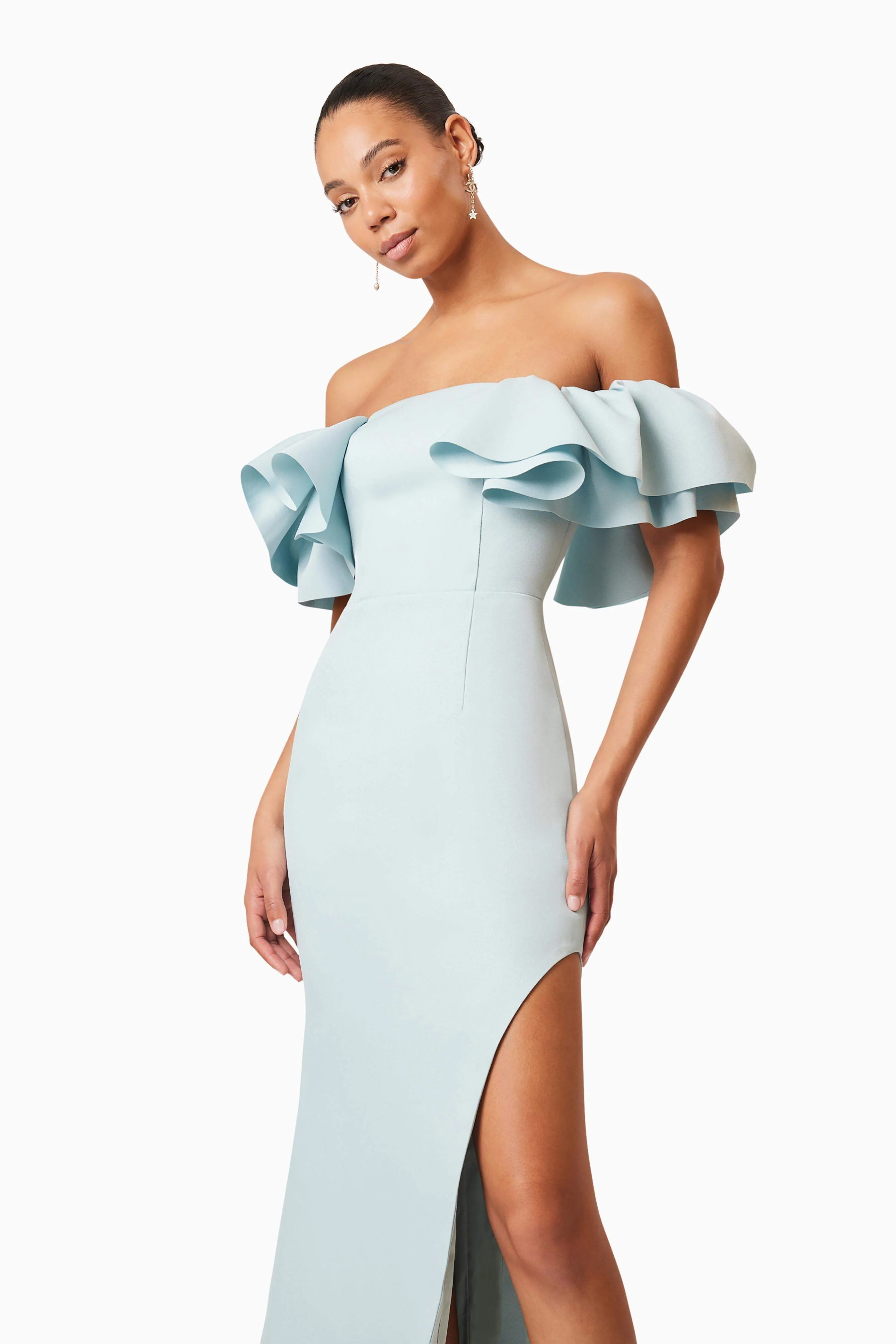 Geranium Hilo Off the Shoulder Dress In Blue