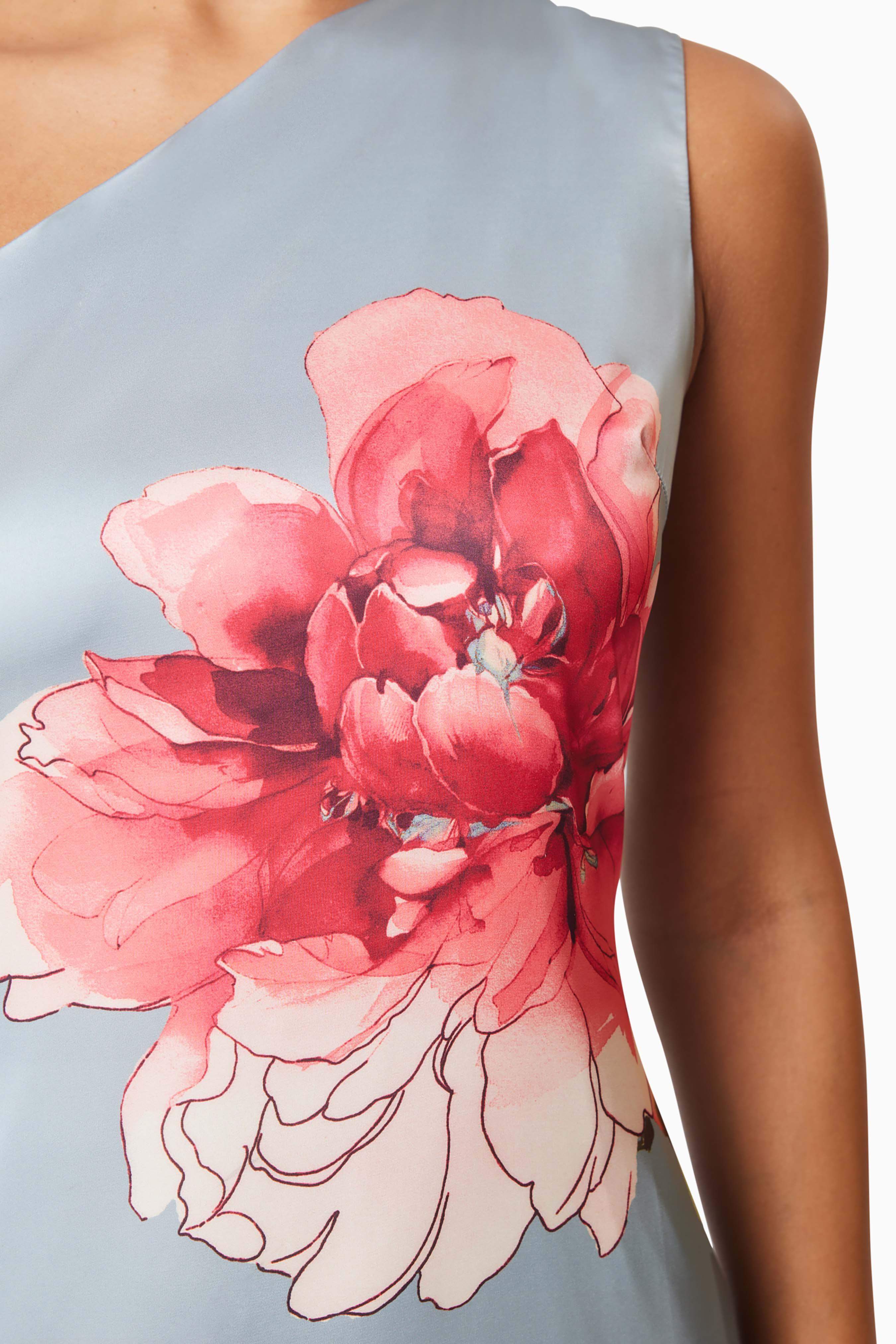 Iliad One Shoulder Maxi Dress In Blue