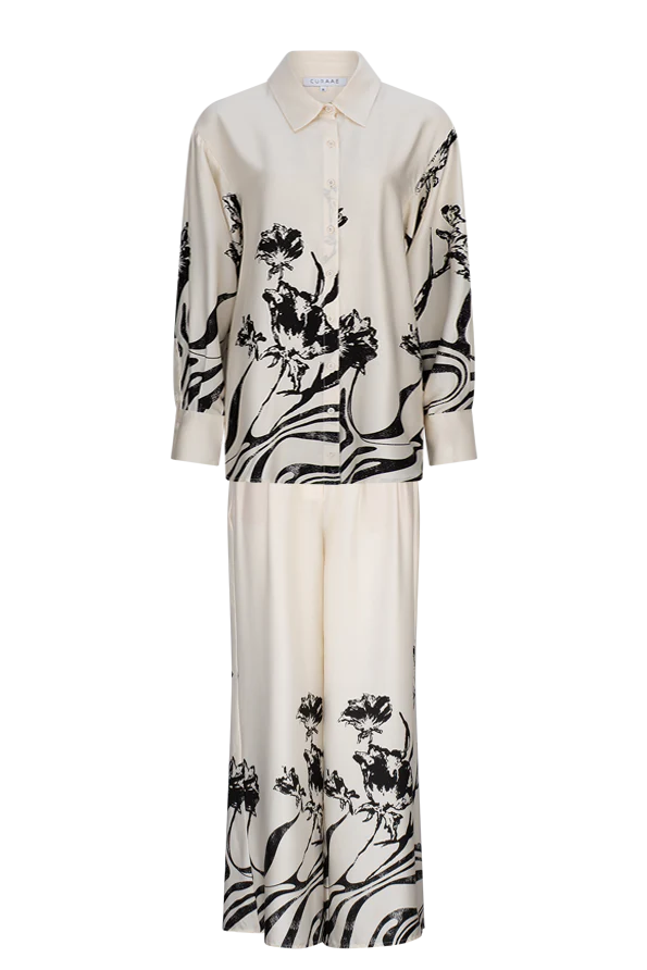 CURAAE Cannes Set in White & Black Floral