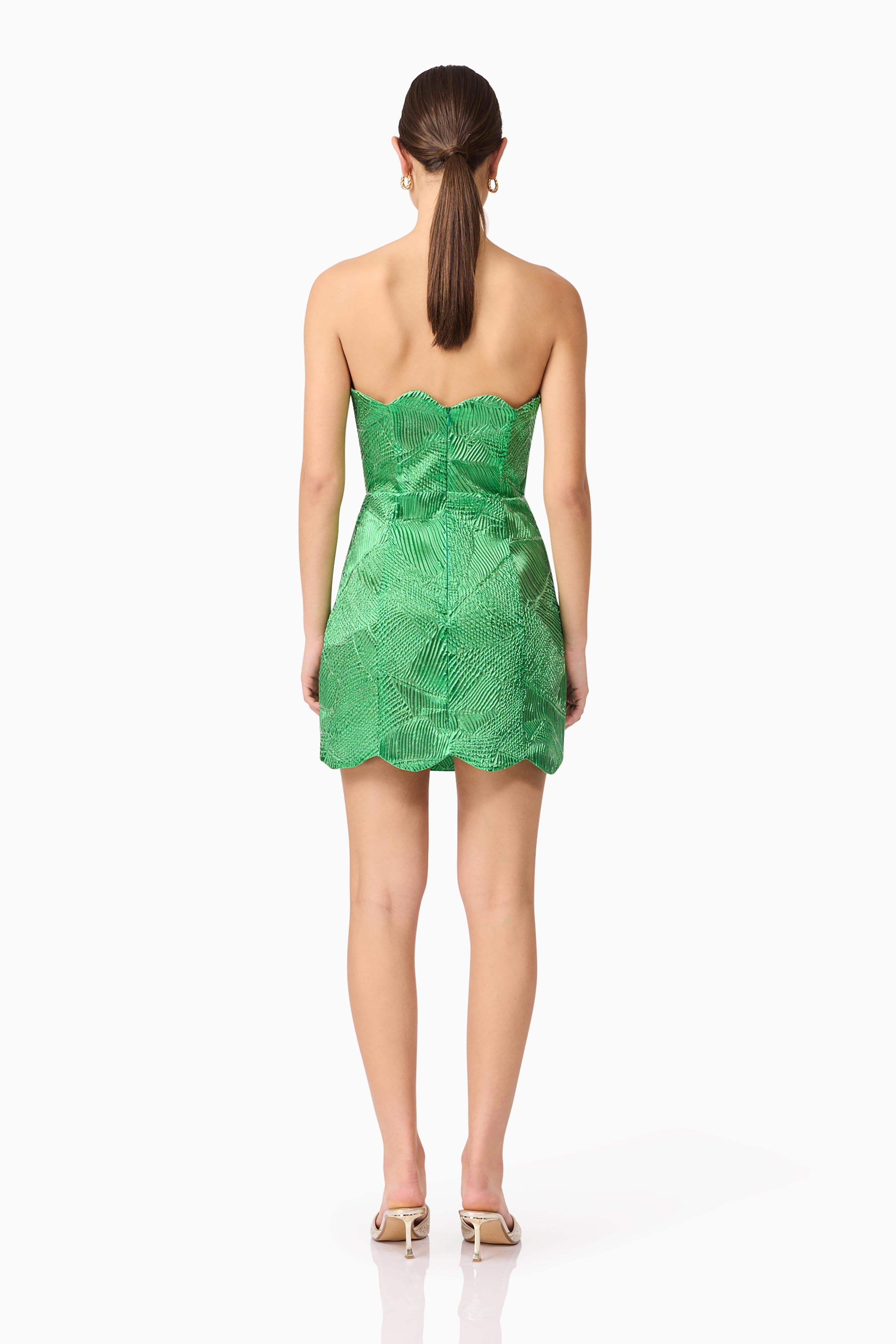 Ginnifer Strapless Mini Dress in Green