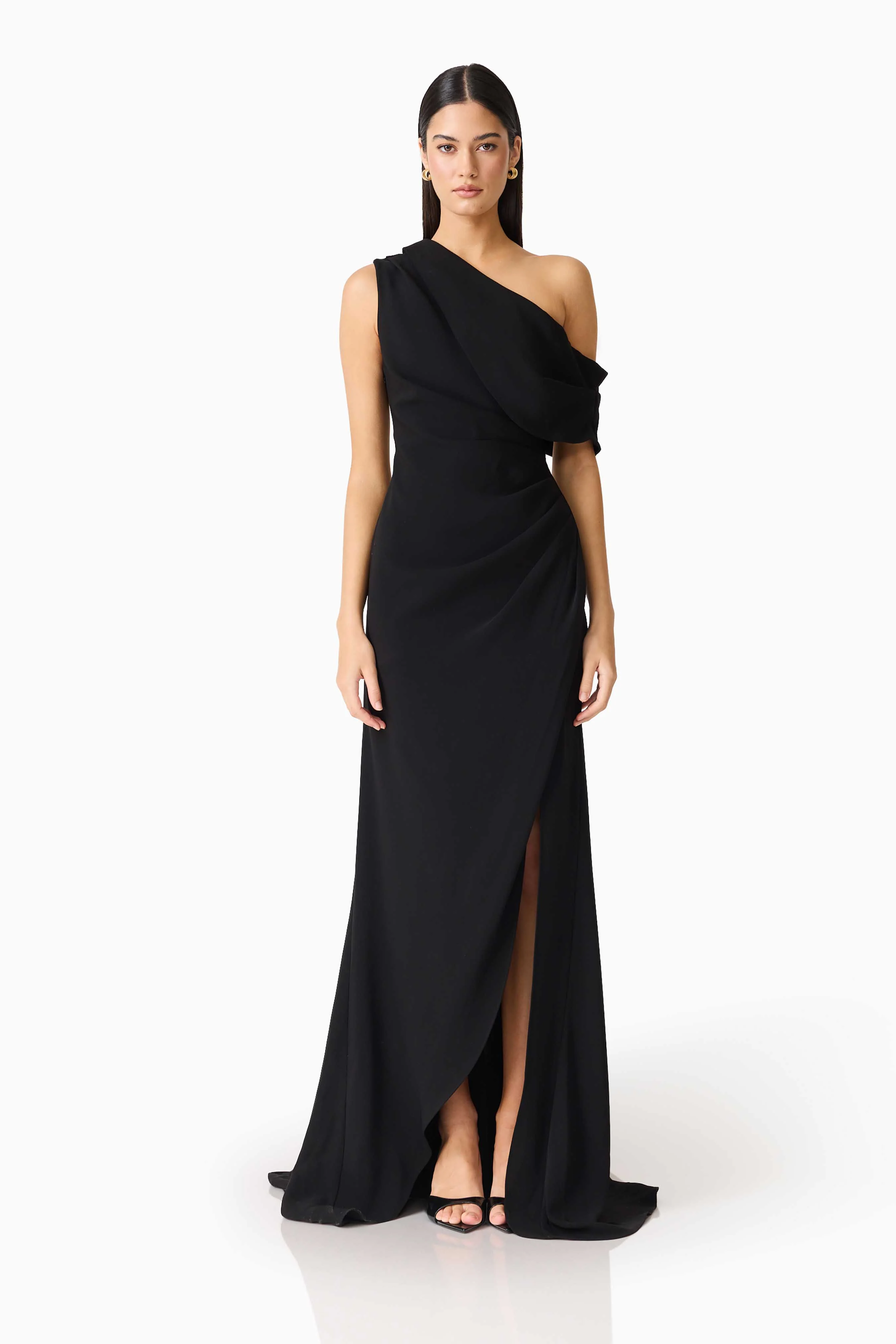 Isadora Off The Shoulder Maxi Gown in Black