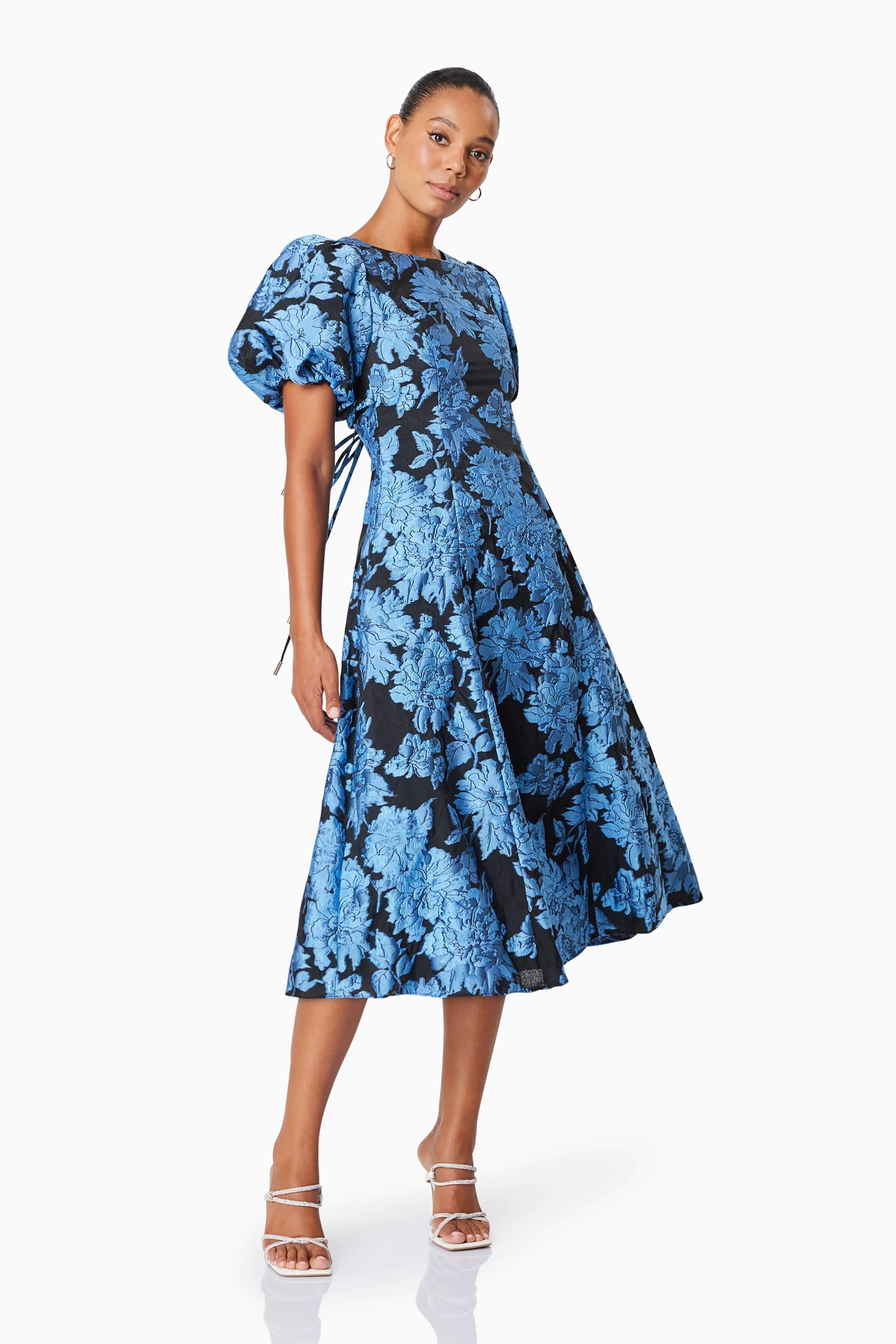 Kayla Cocktail Midi Dress In Blue