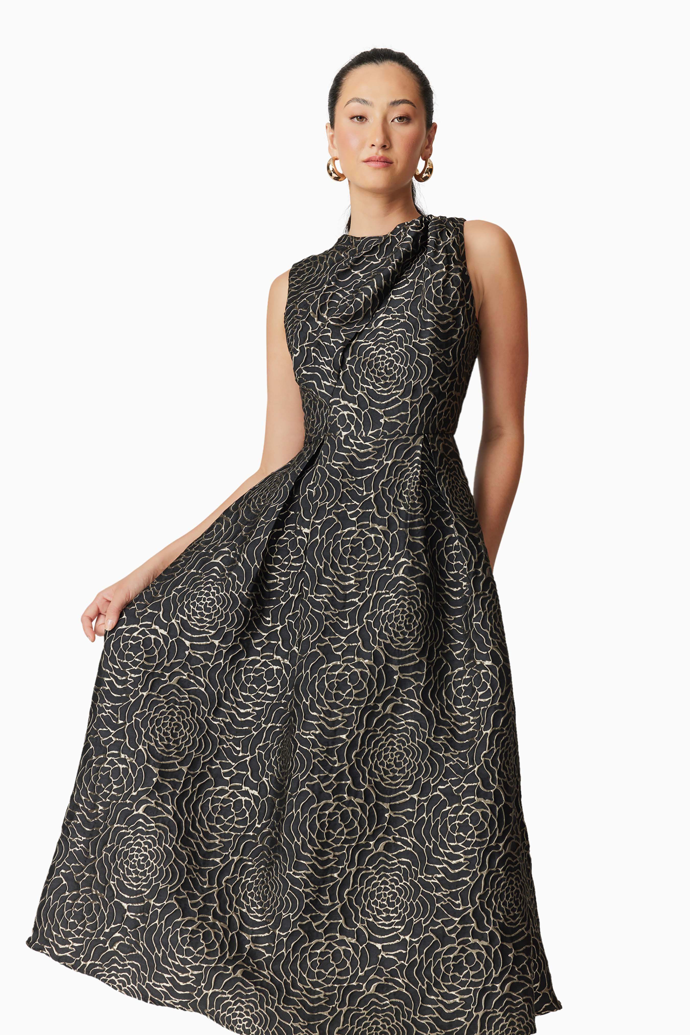 Deanna Midi Dress in Black