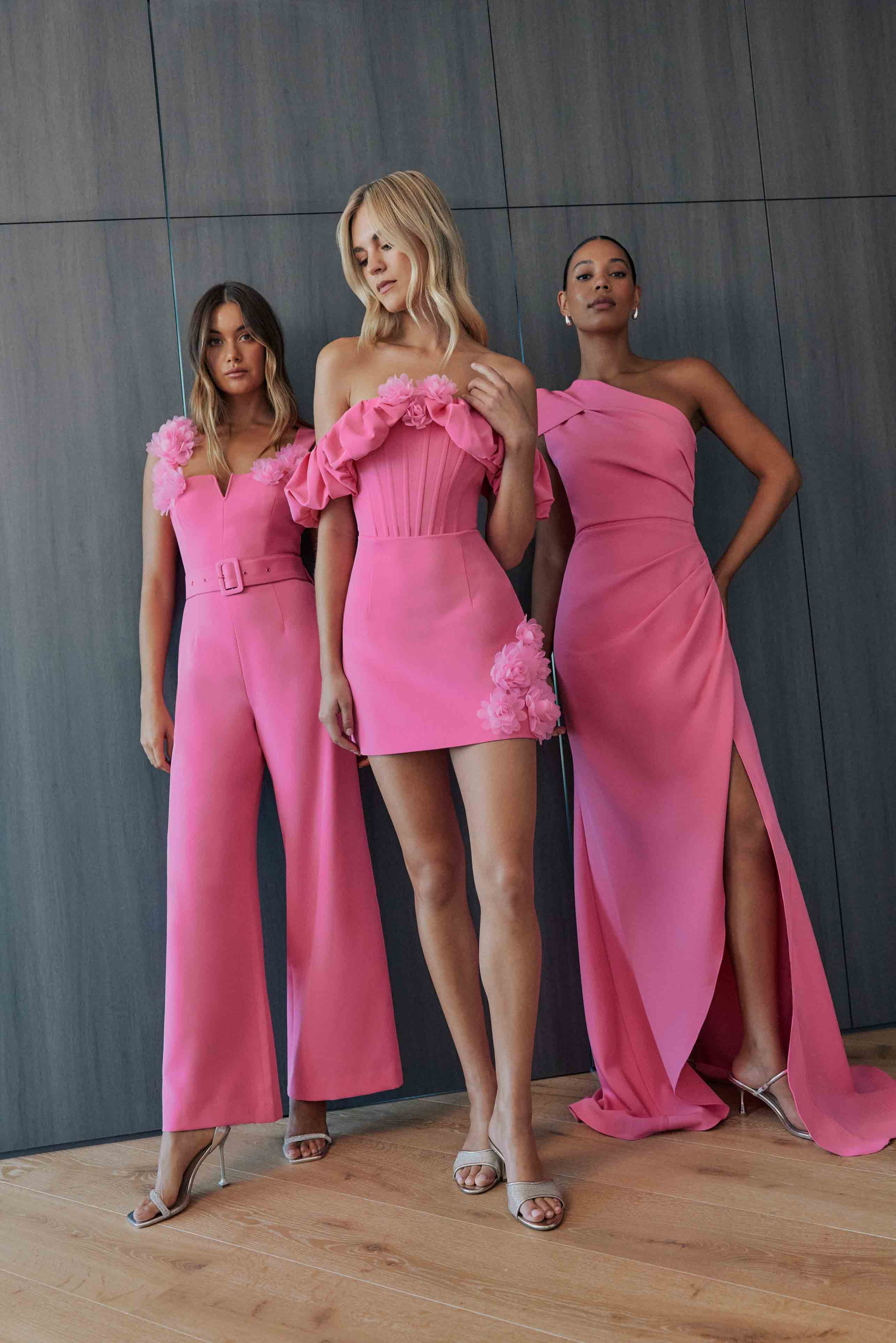 Klara One Shoulder Gown in Pink