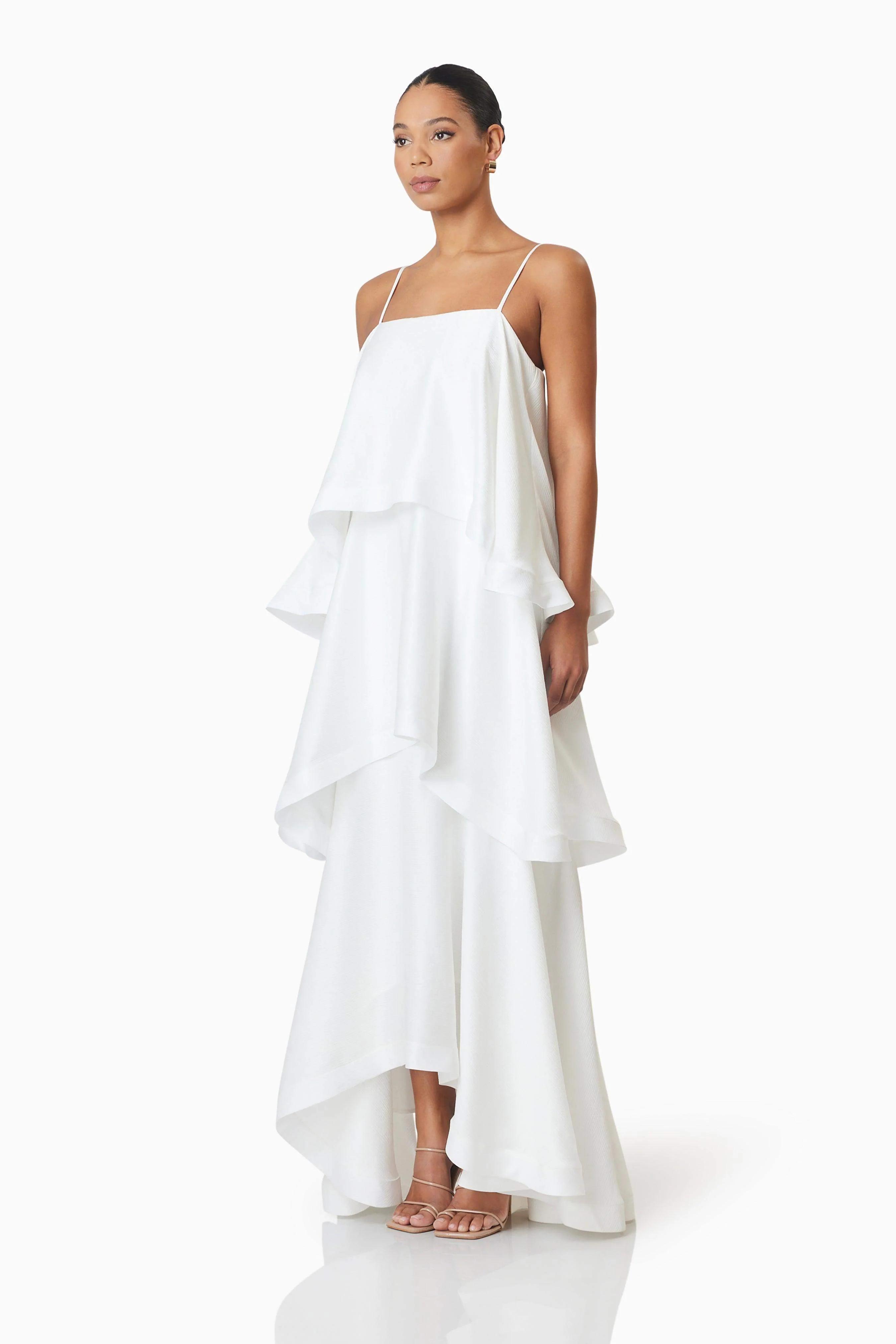 Tilly Tiered Maxi Dress in White
