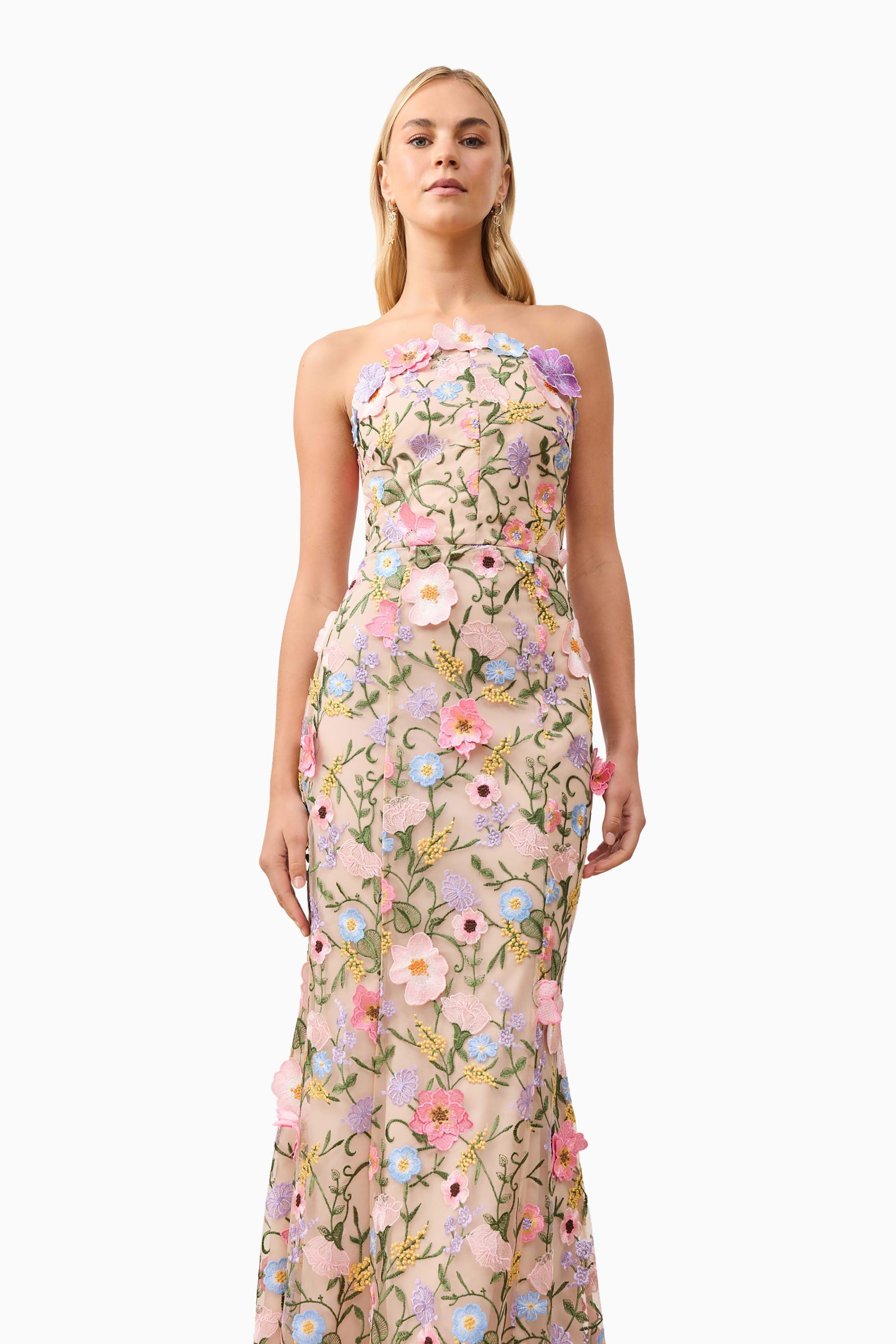 Nydia 3D Floral Gown