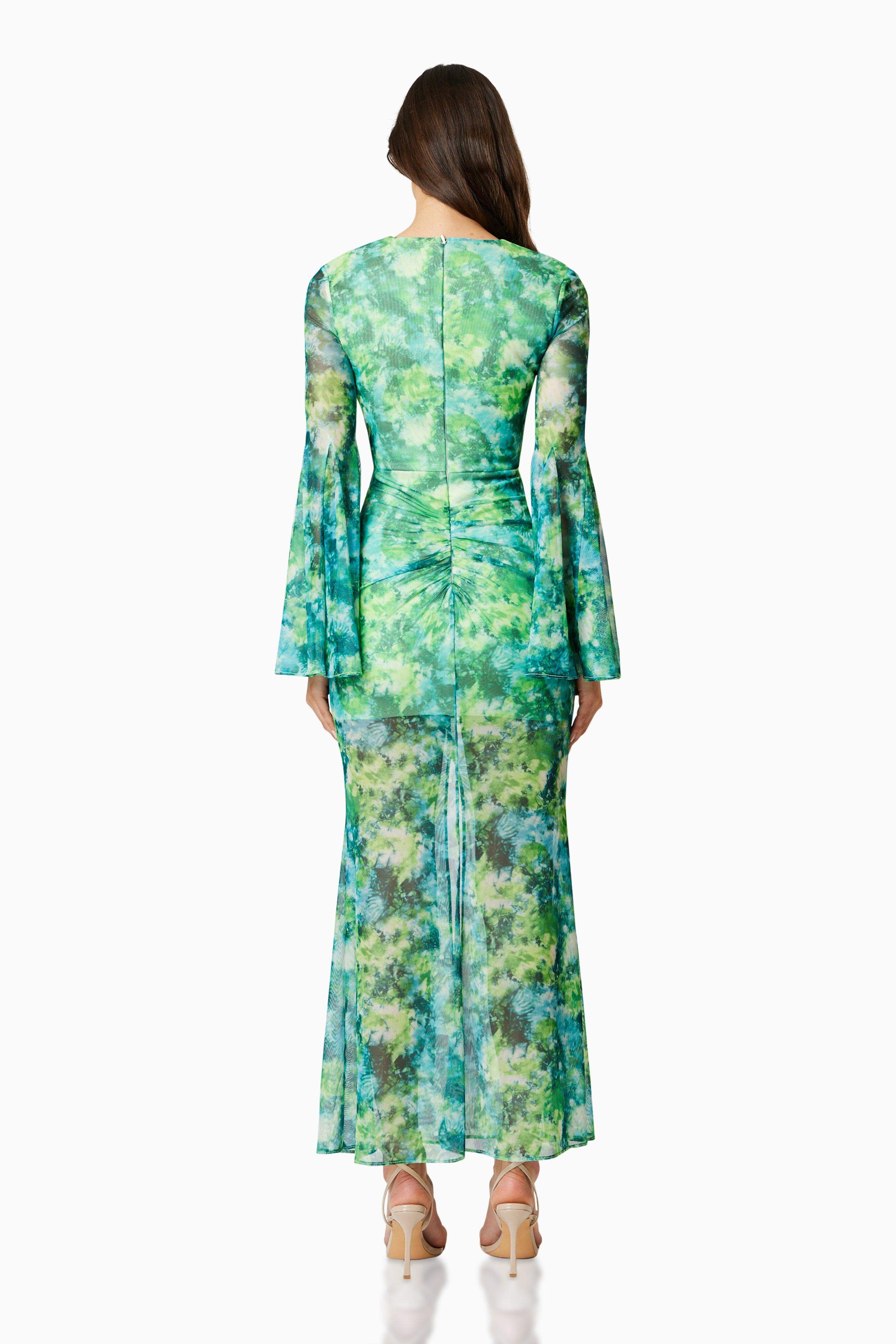 Jonquil Long Sleeve Maxi Dress In Green