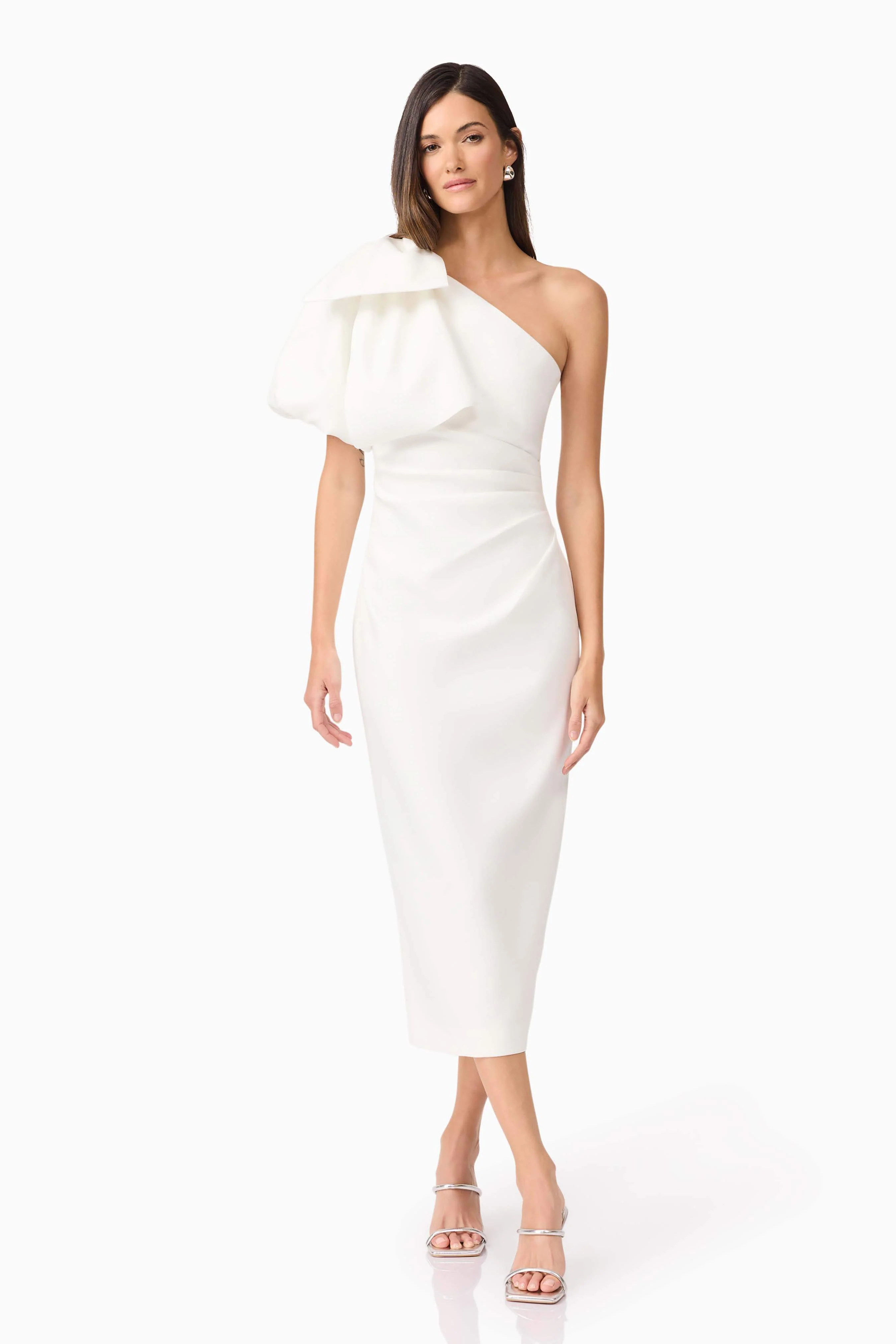 Elysie Midi Dress in White