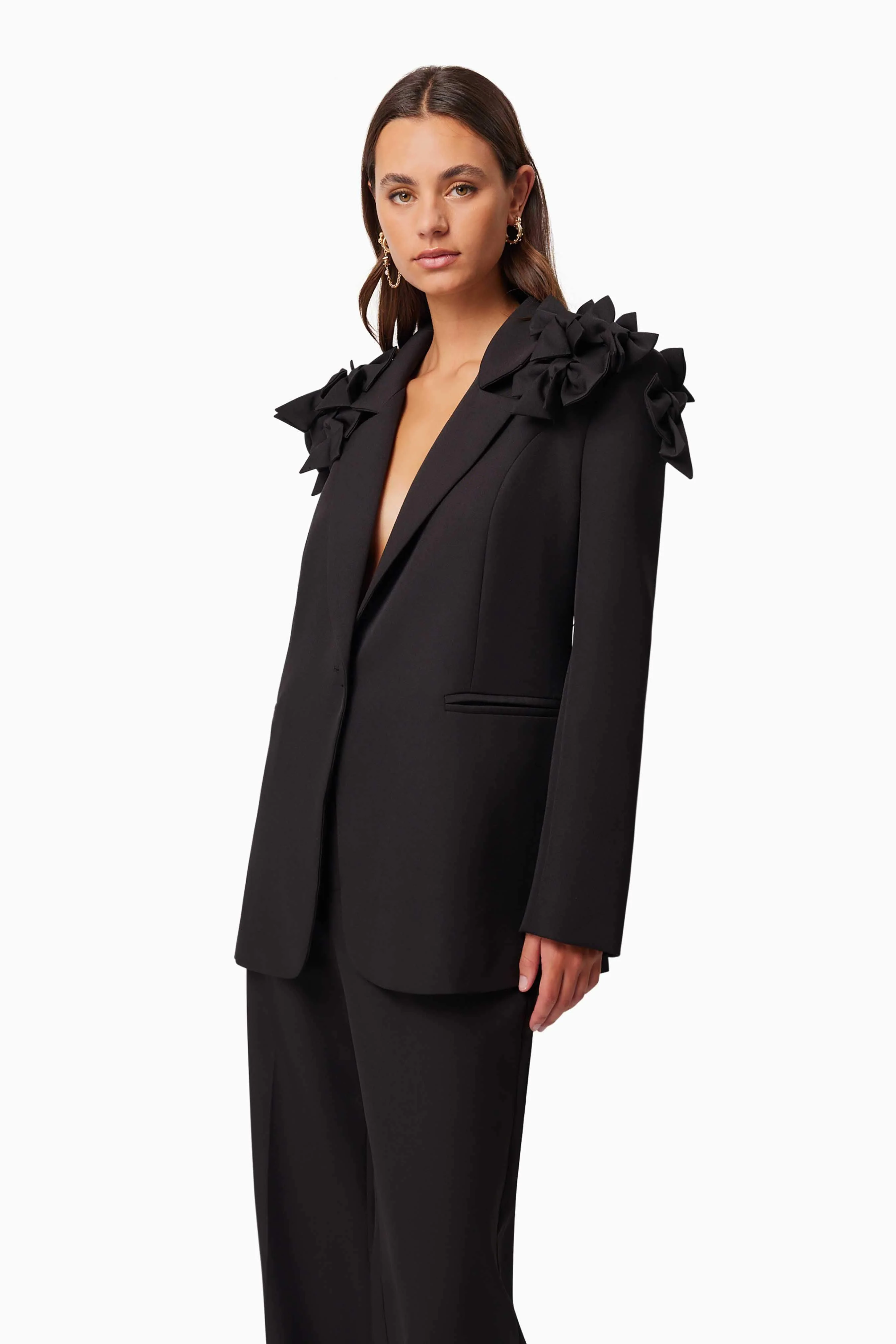 Kennedy Straight Leg Tailored Pants in Black