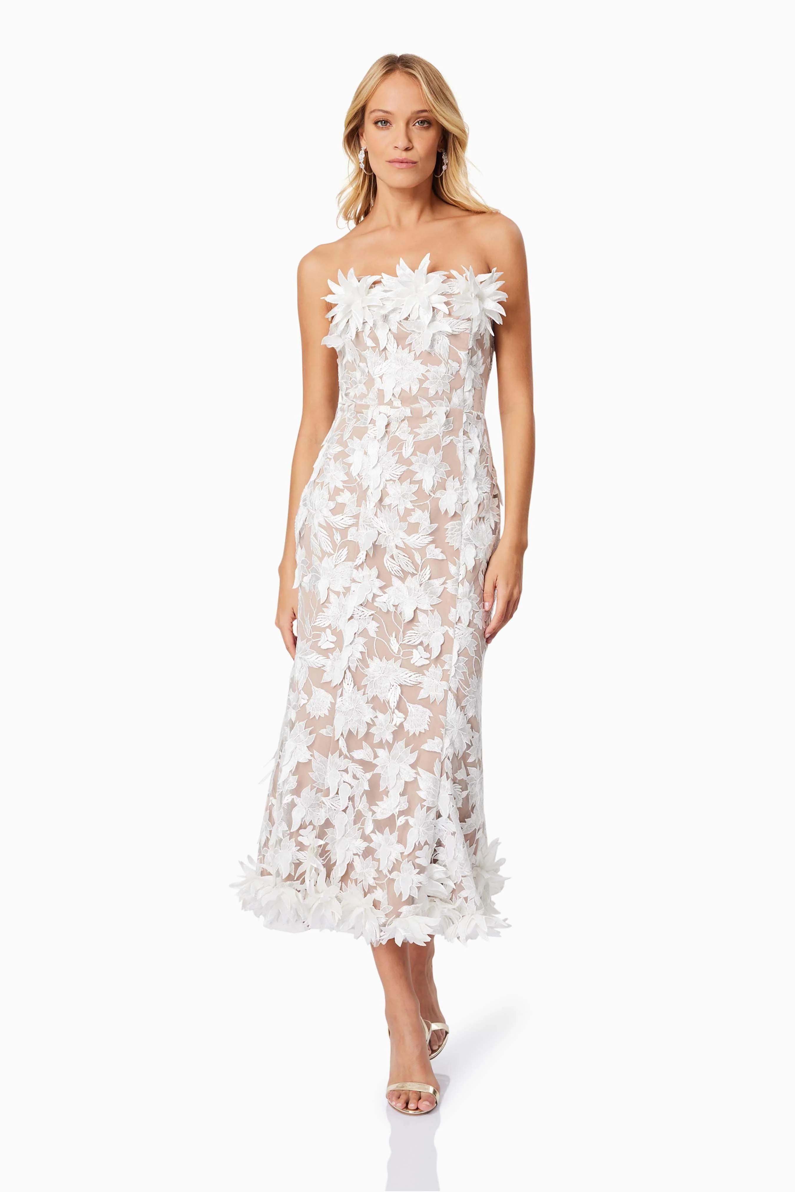 Valentina Midi Cocktail Dress in White