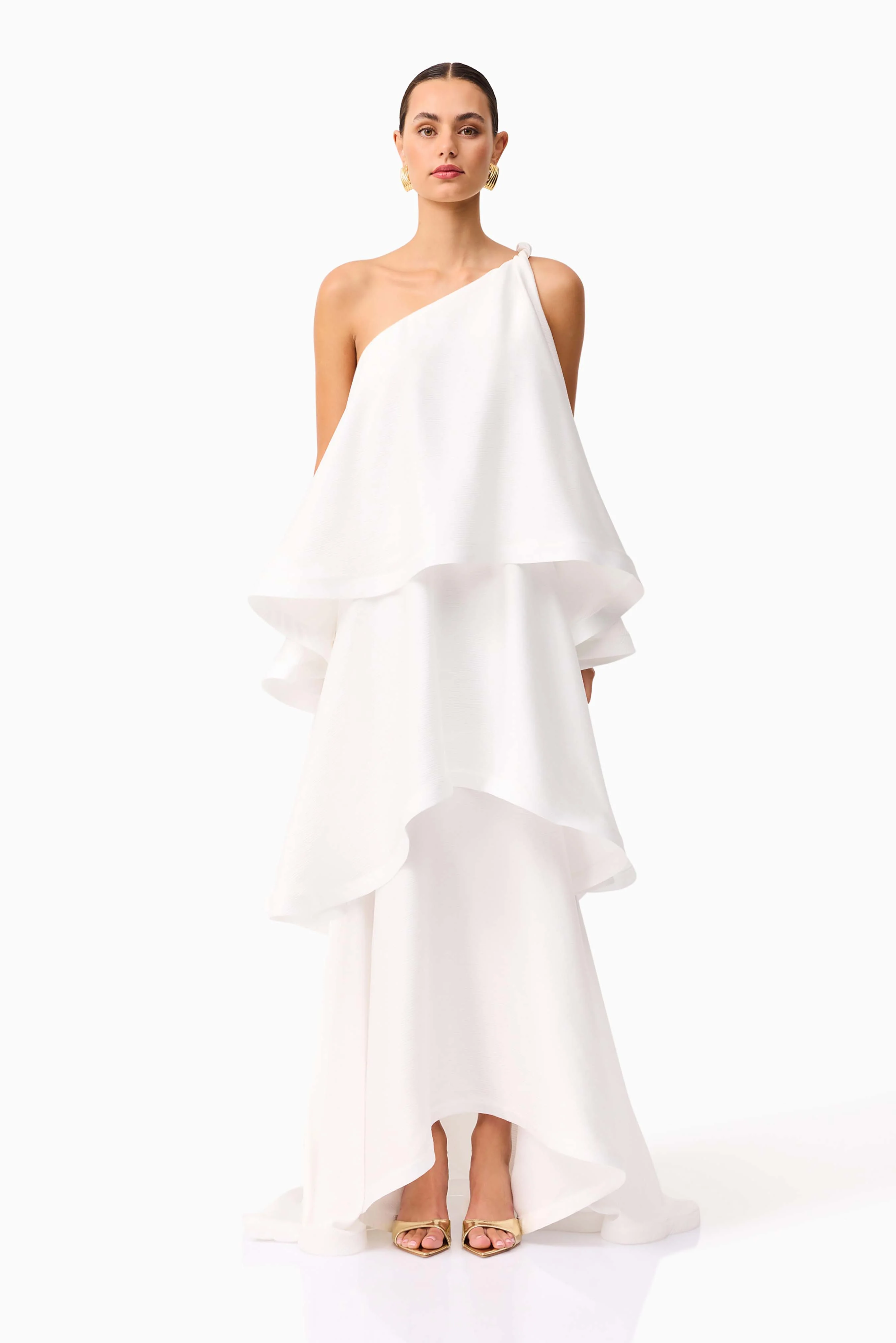 Tilly One Shoulder Maxi Dress in White