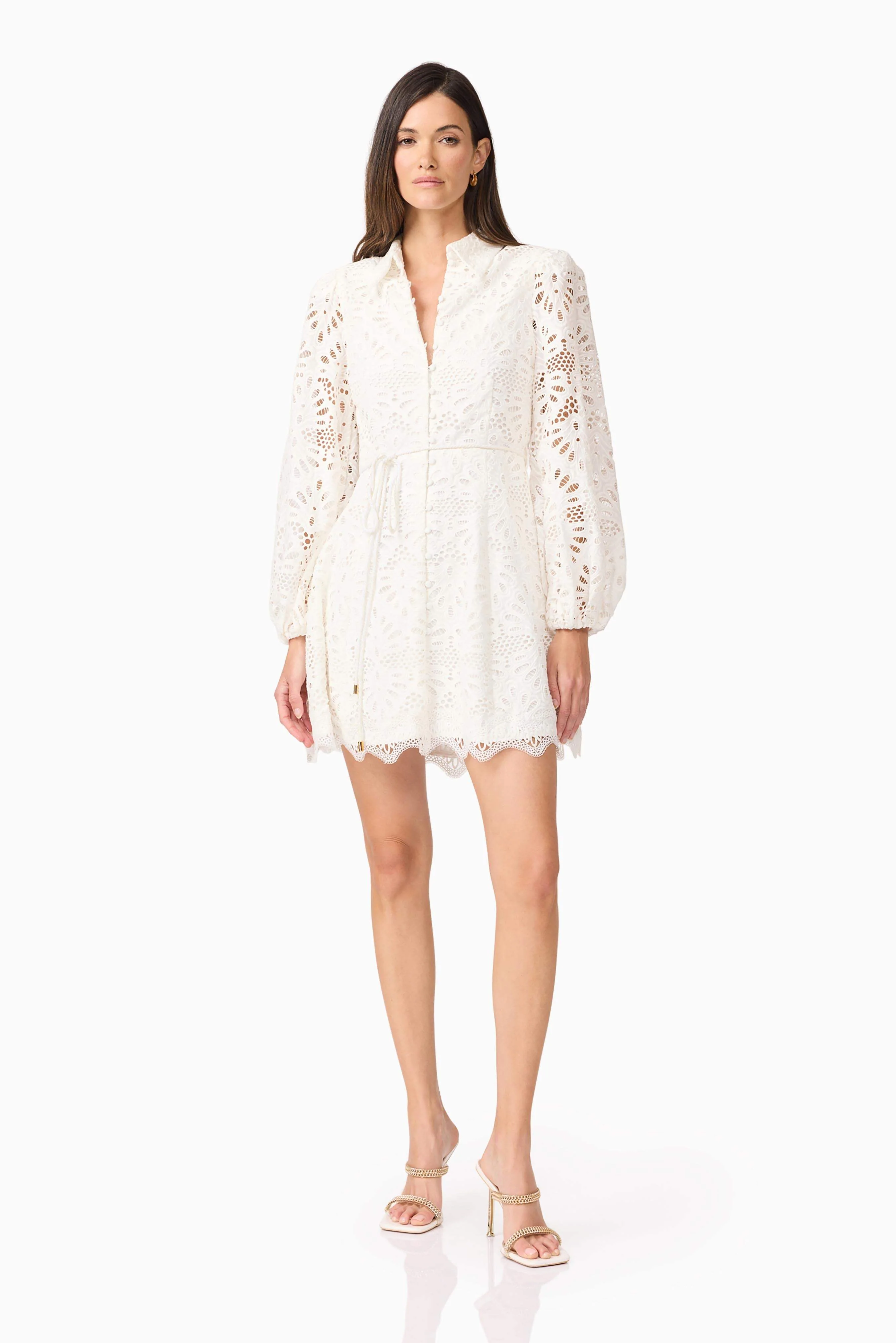 Carli Mini Shirt Dress in White