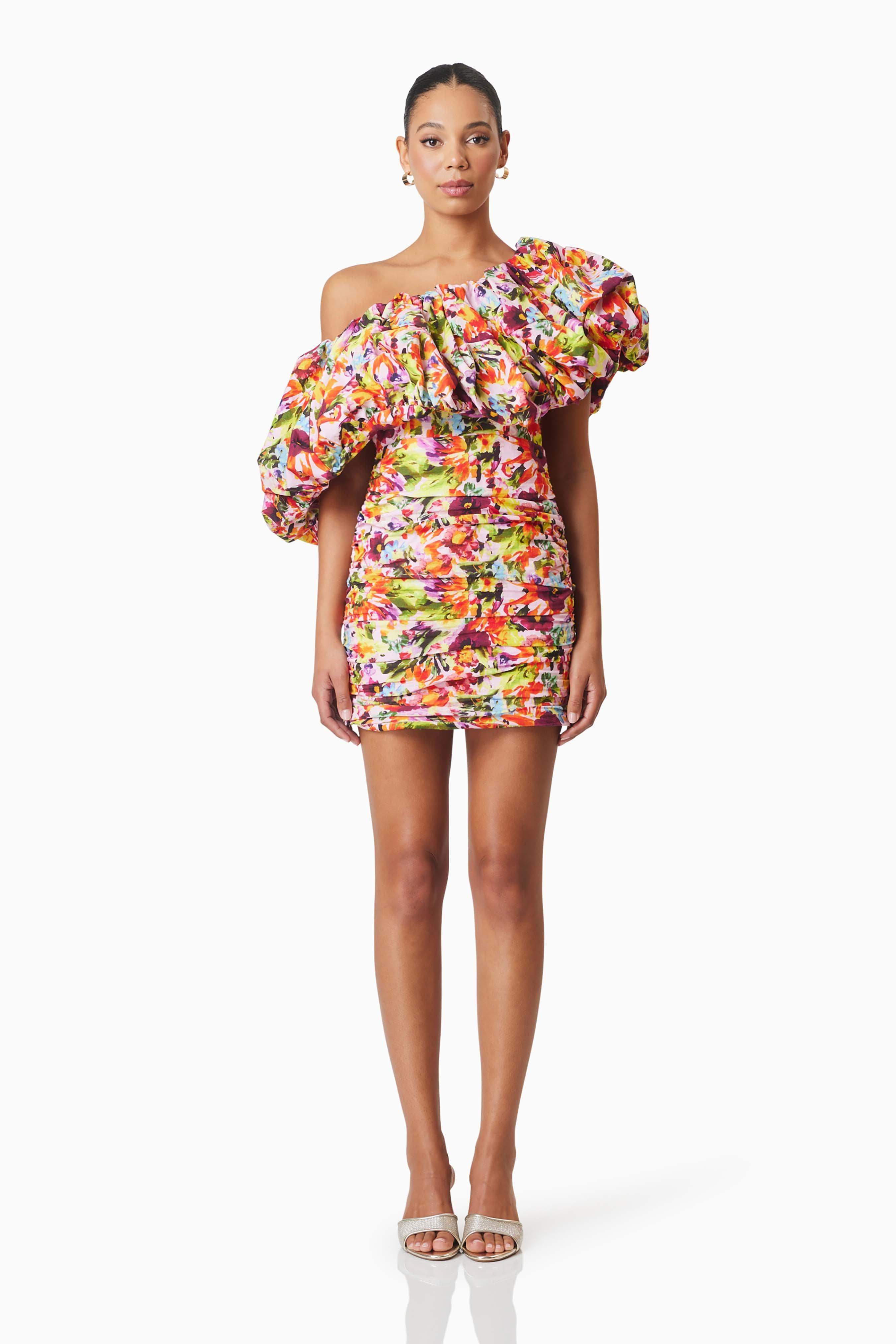 Elira Printed Mini Dress In Florals