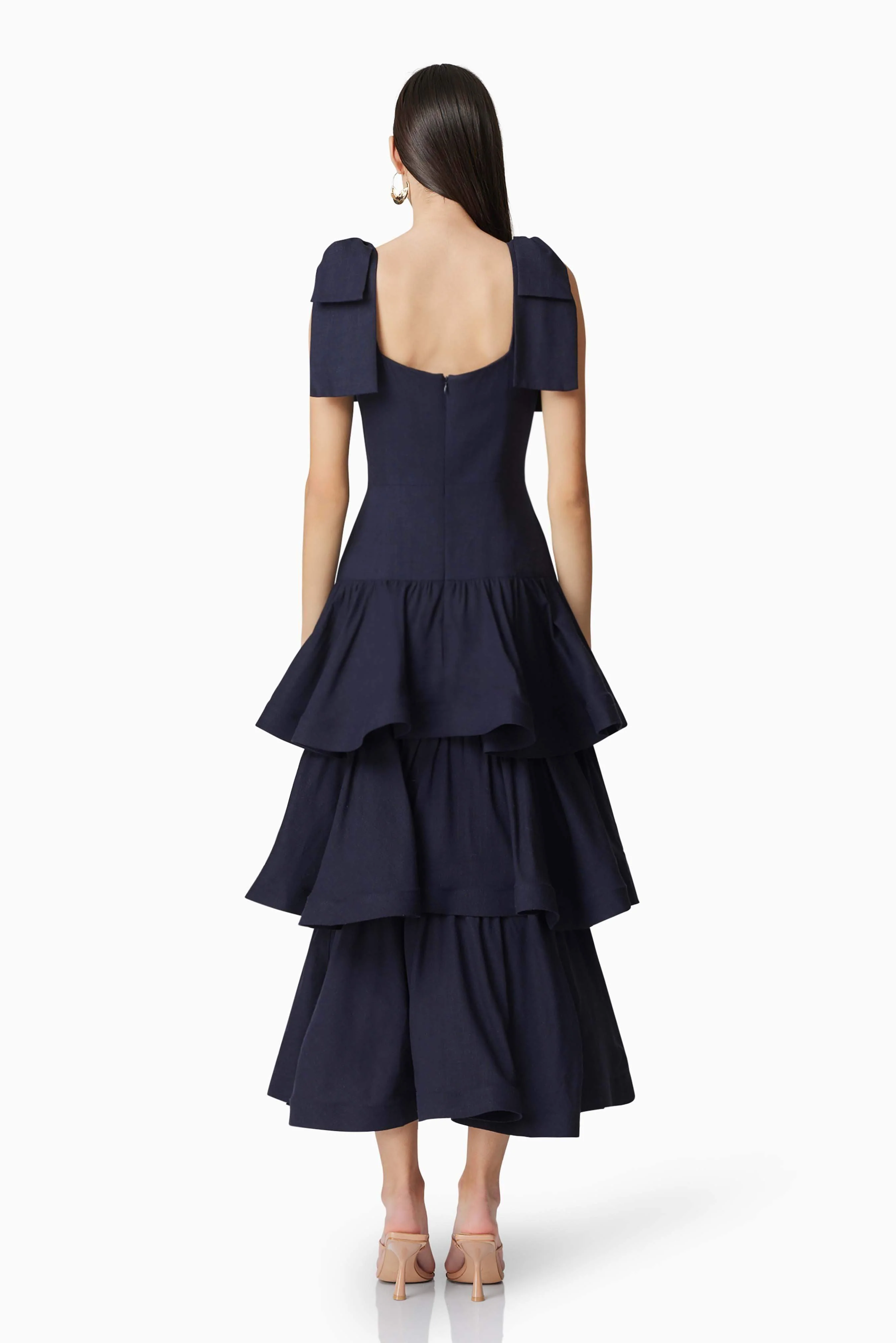 Kara Tiered Maxi Dress in Navy