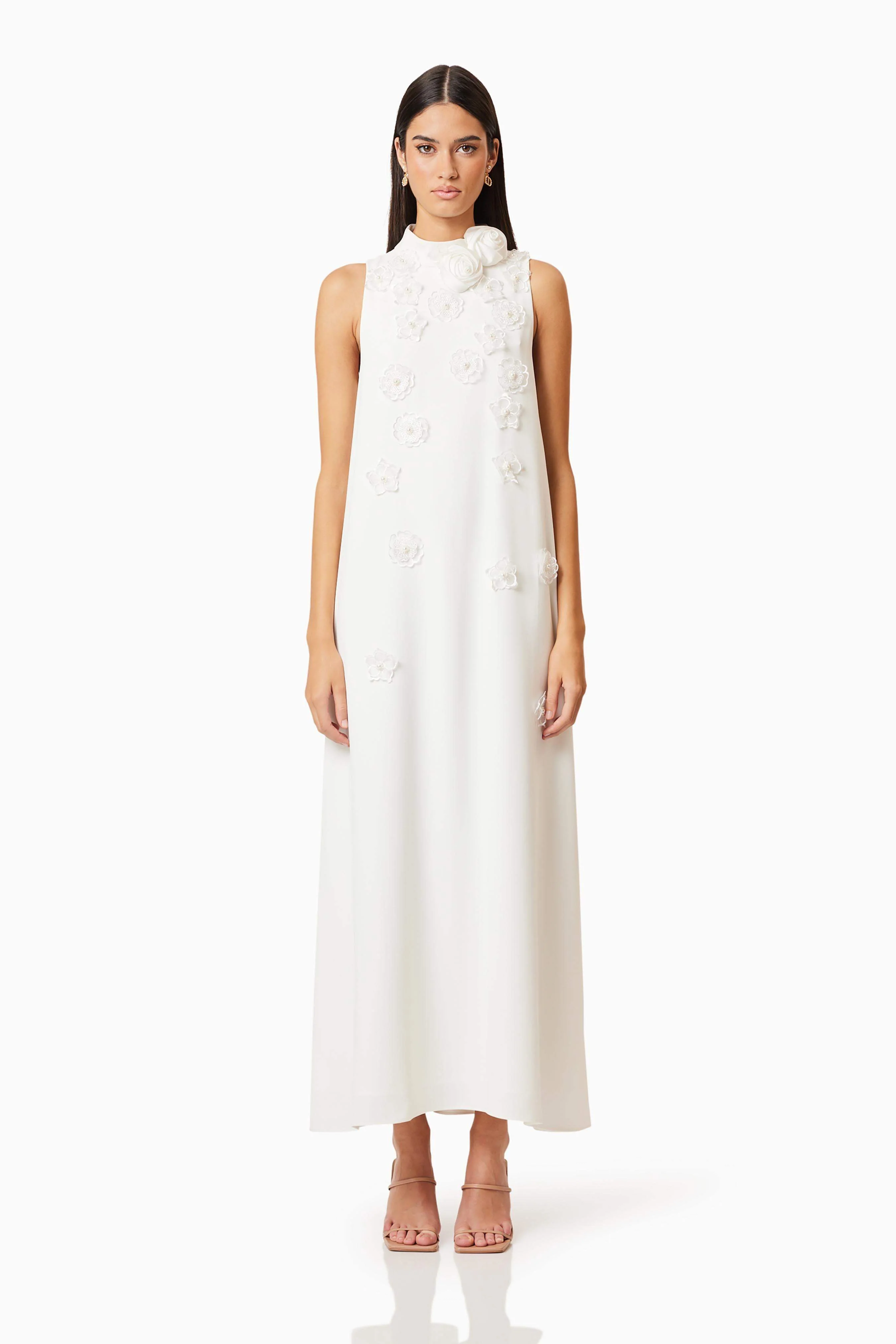 Lilydale 3D Maxi Dress In White