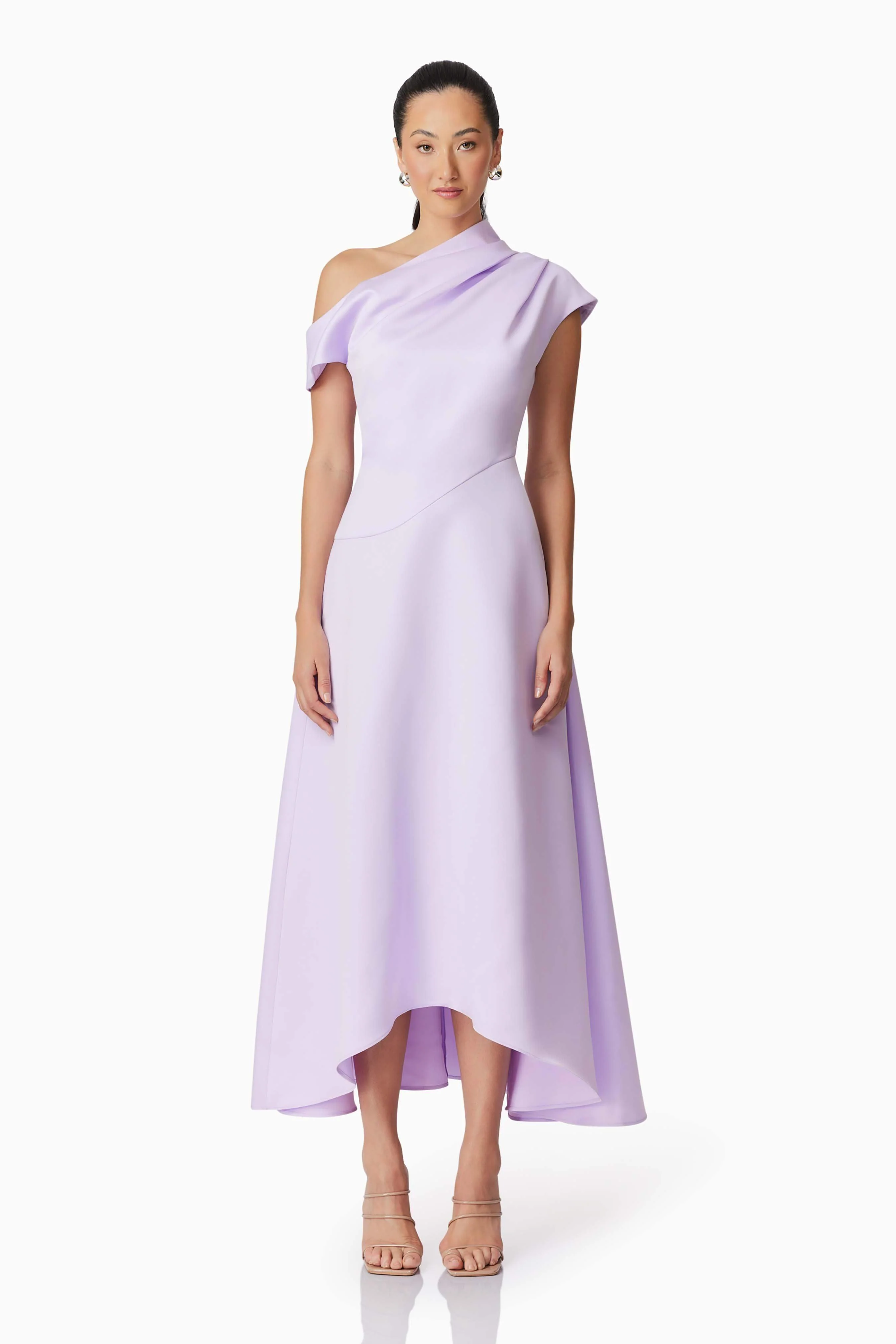 Marissa One Shoulder Gown in Purple