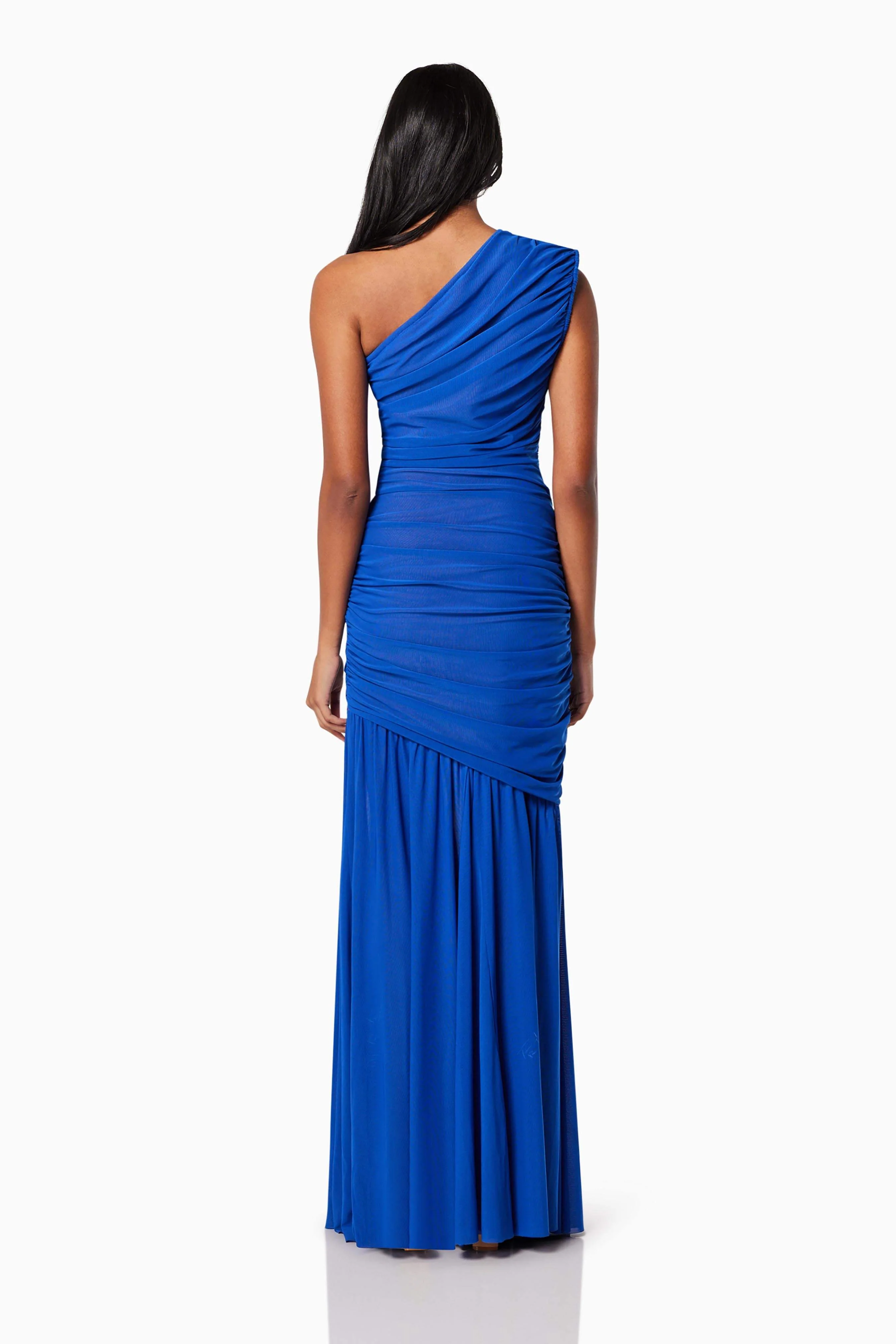 Vienna Fitted Maxi Gown In Blue