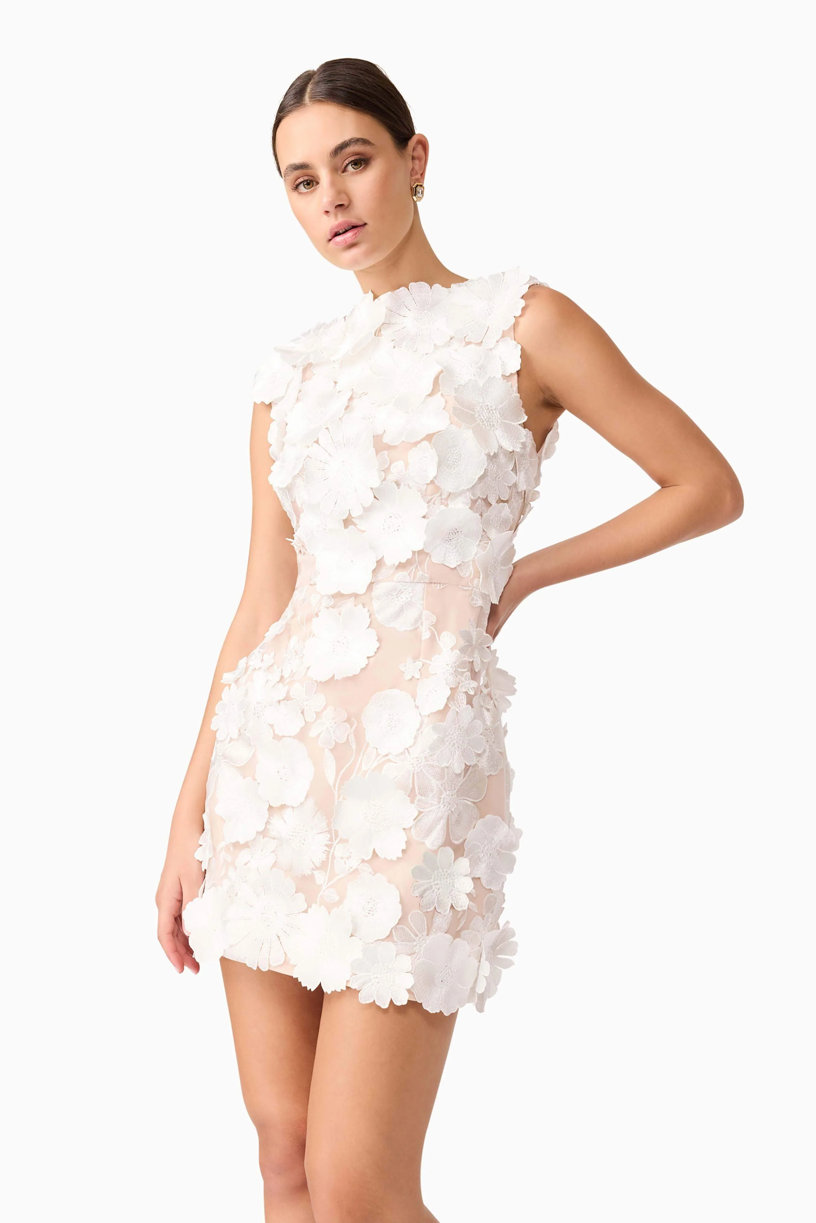 Yvette 3D Dress In White