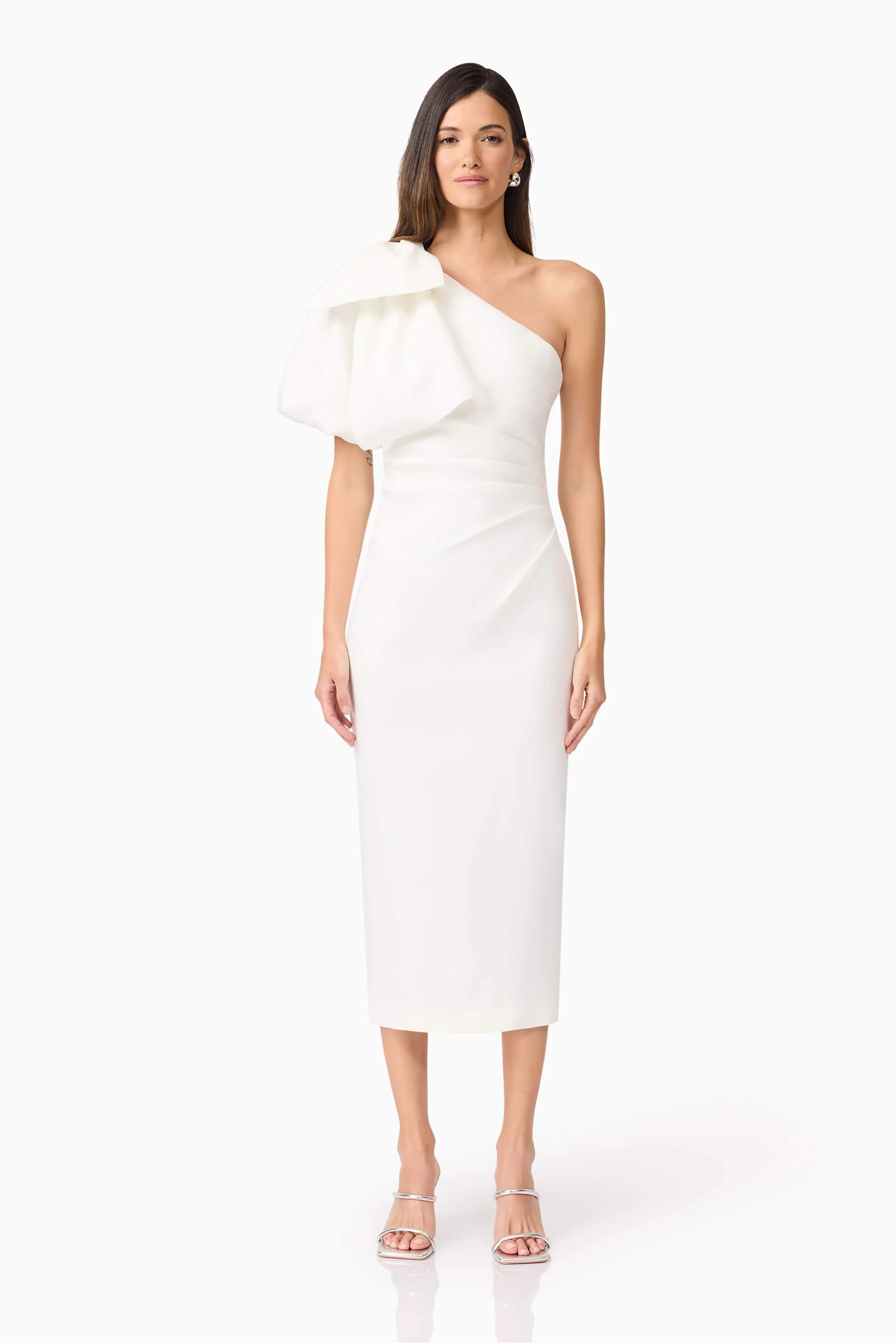 Elysie Midi Dress in White
