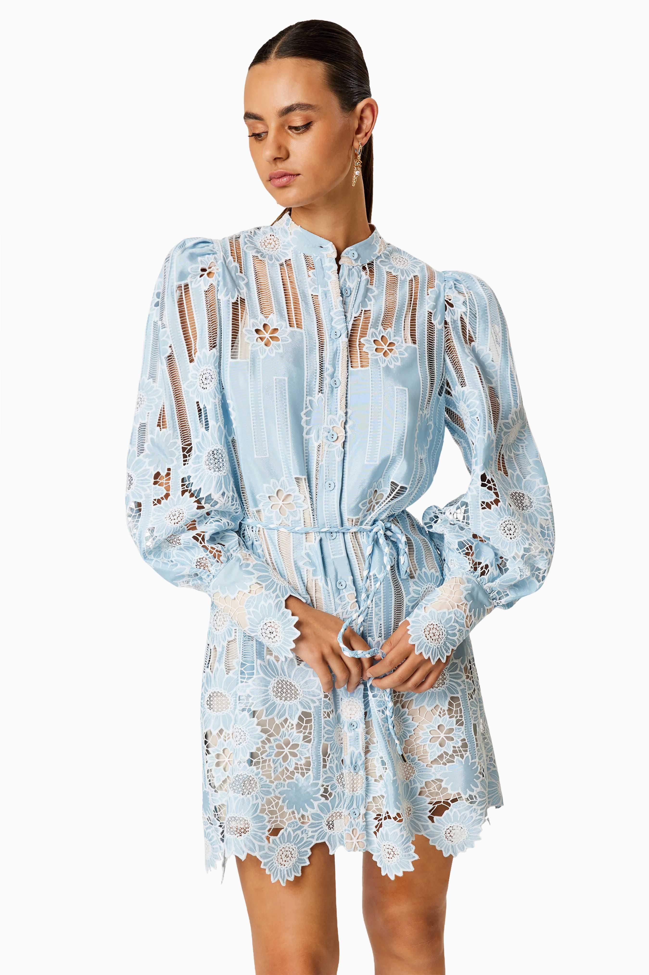 Jetsetter Mini Shirt Dress In Blue