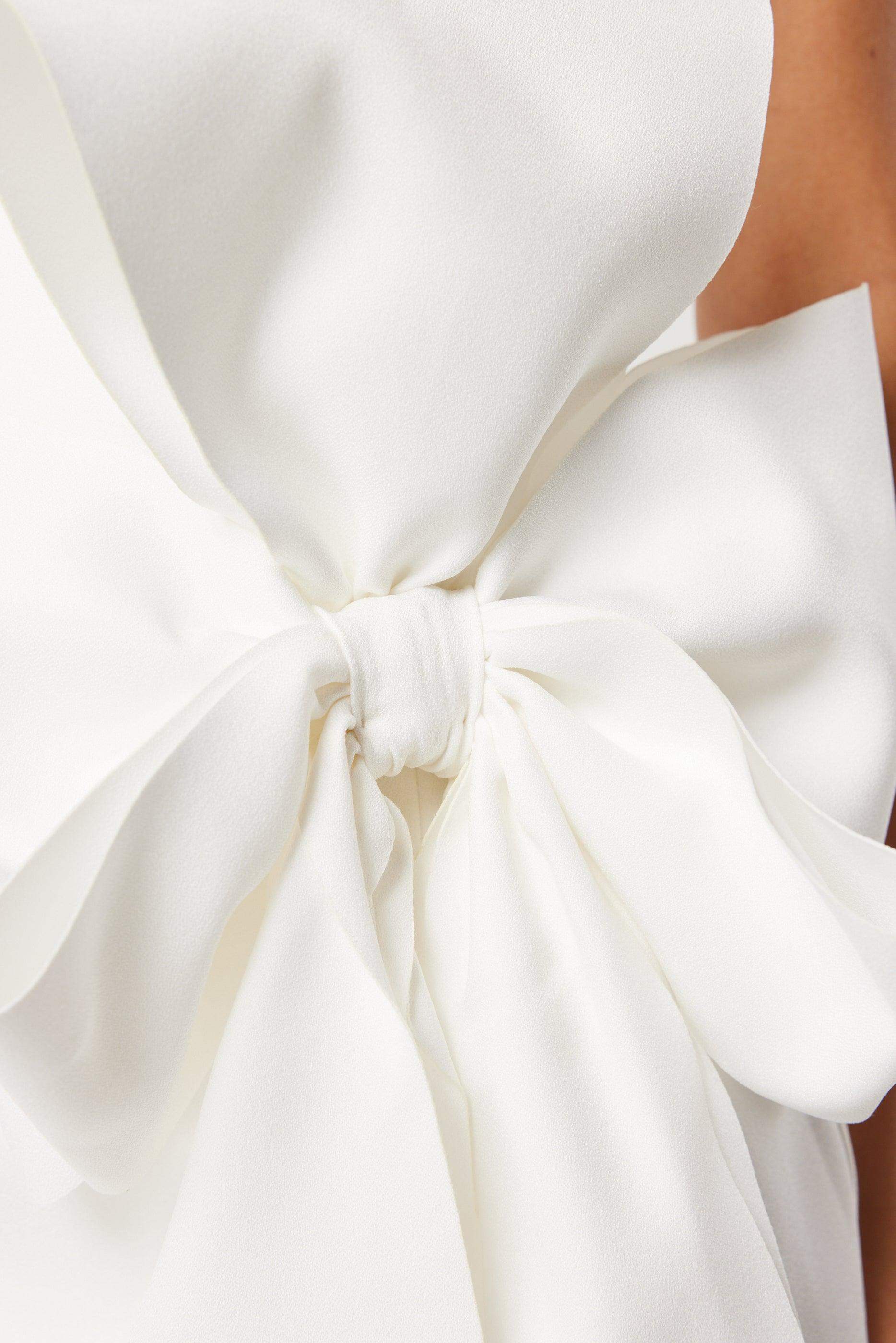 Phaedra 3D Bow Mini Dress In White