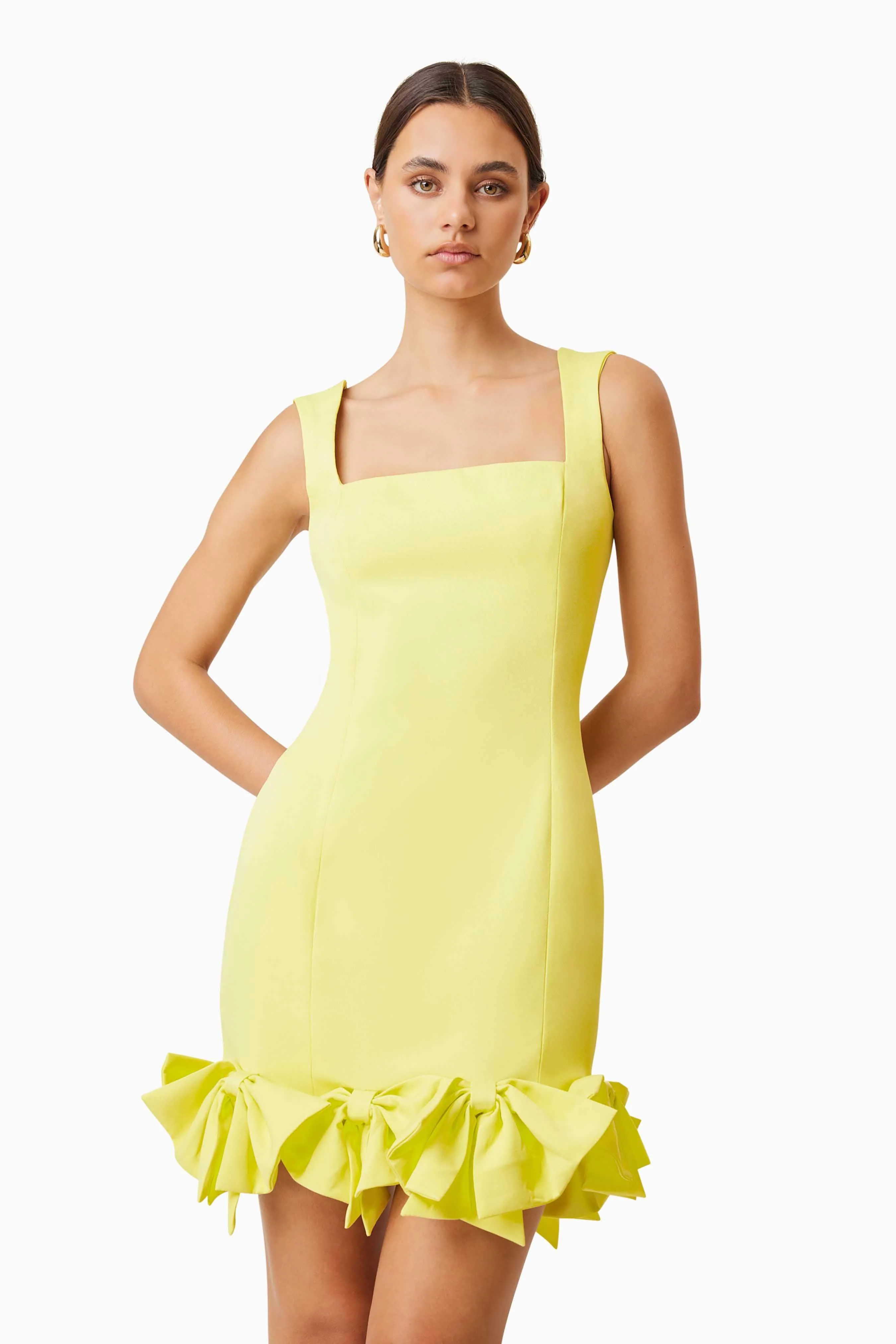Kennedy Mini Bow Dress In Yellow