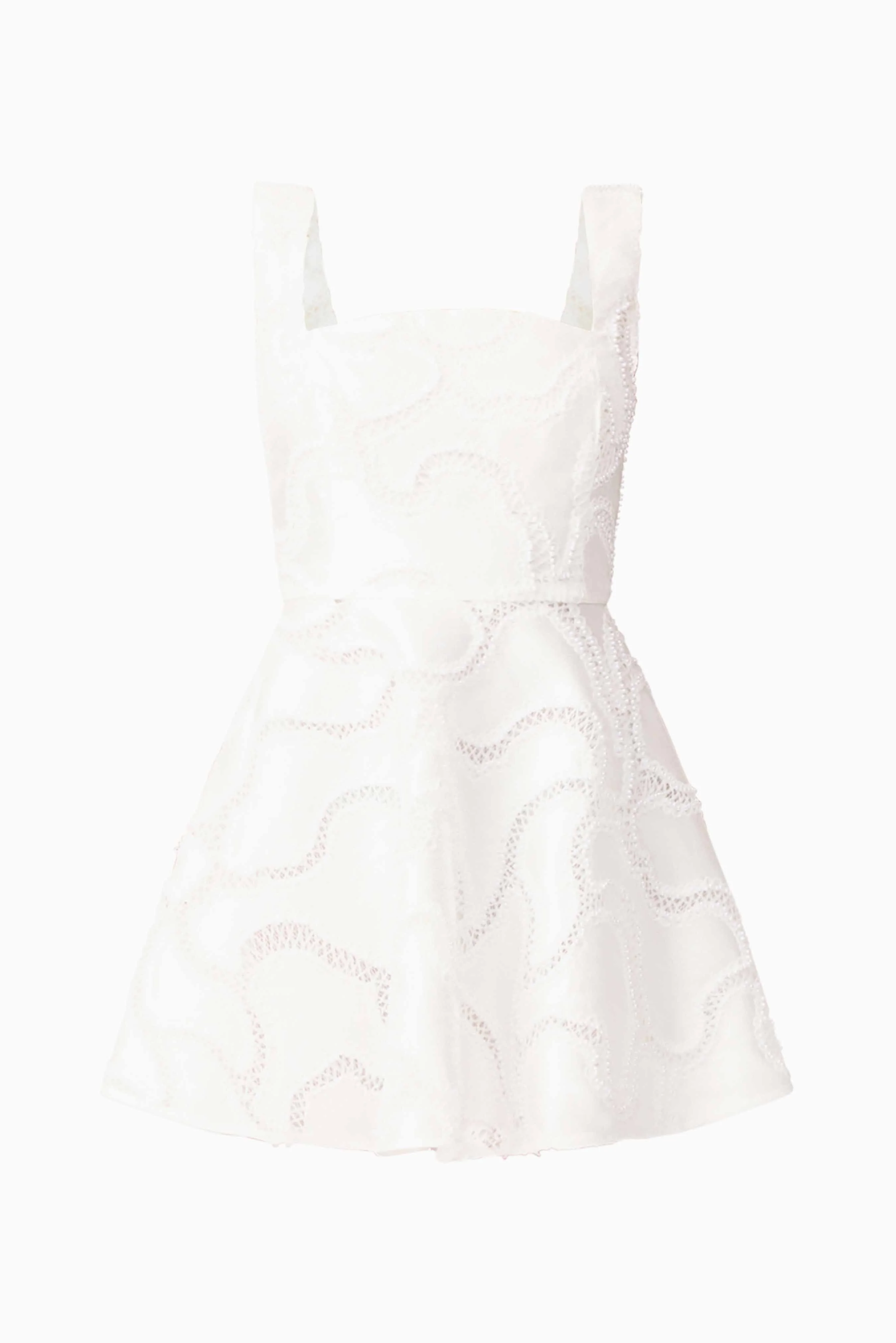 Elara Beaded Mini Dress in White