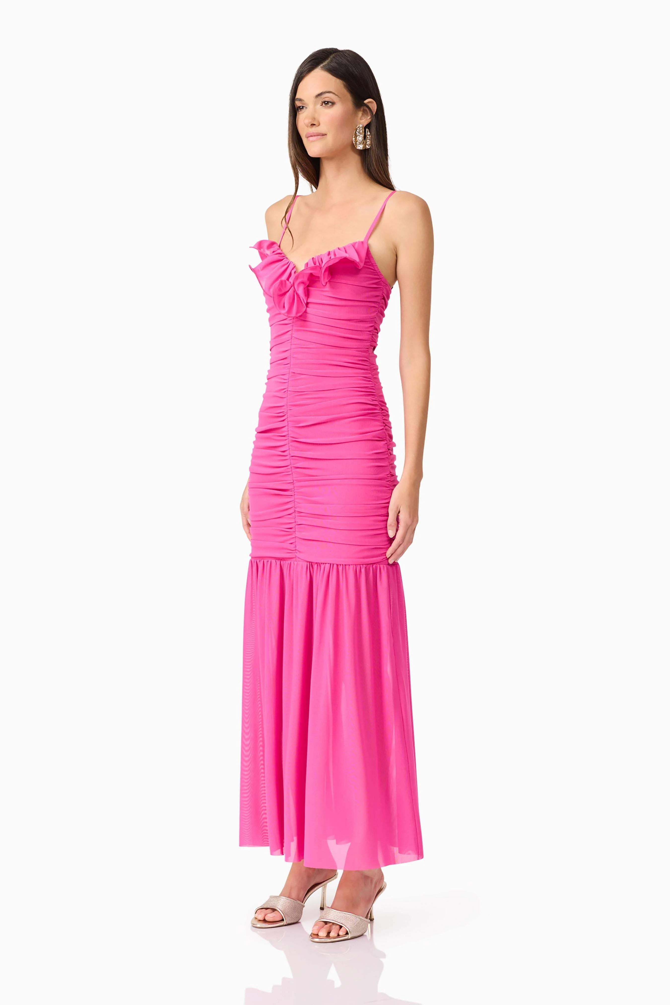 Celina Sweetheart Maxi Dress in Pink