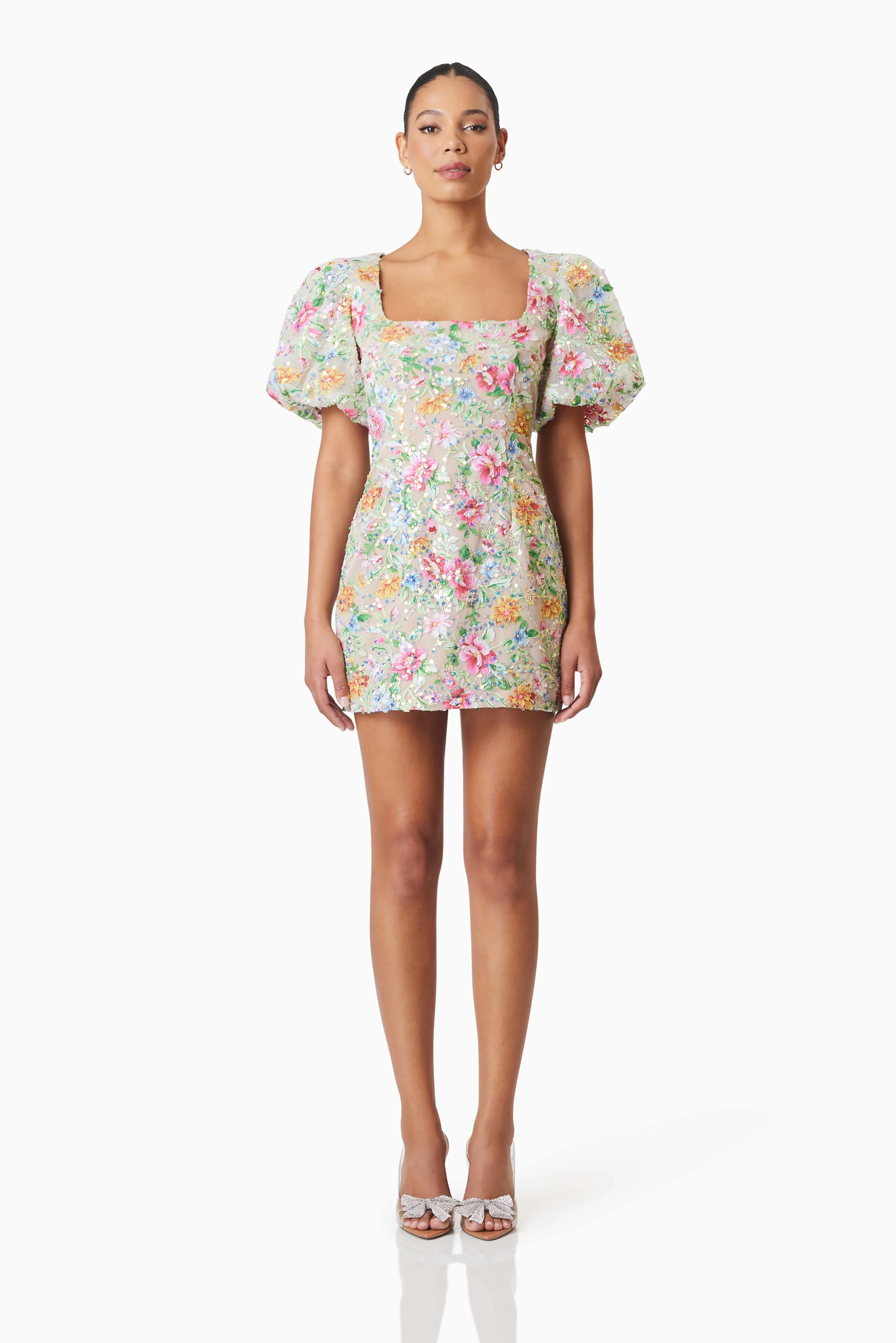 Starla Sequin Mini Dress in Floral