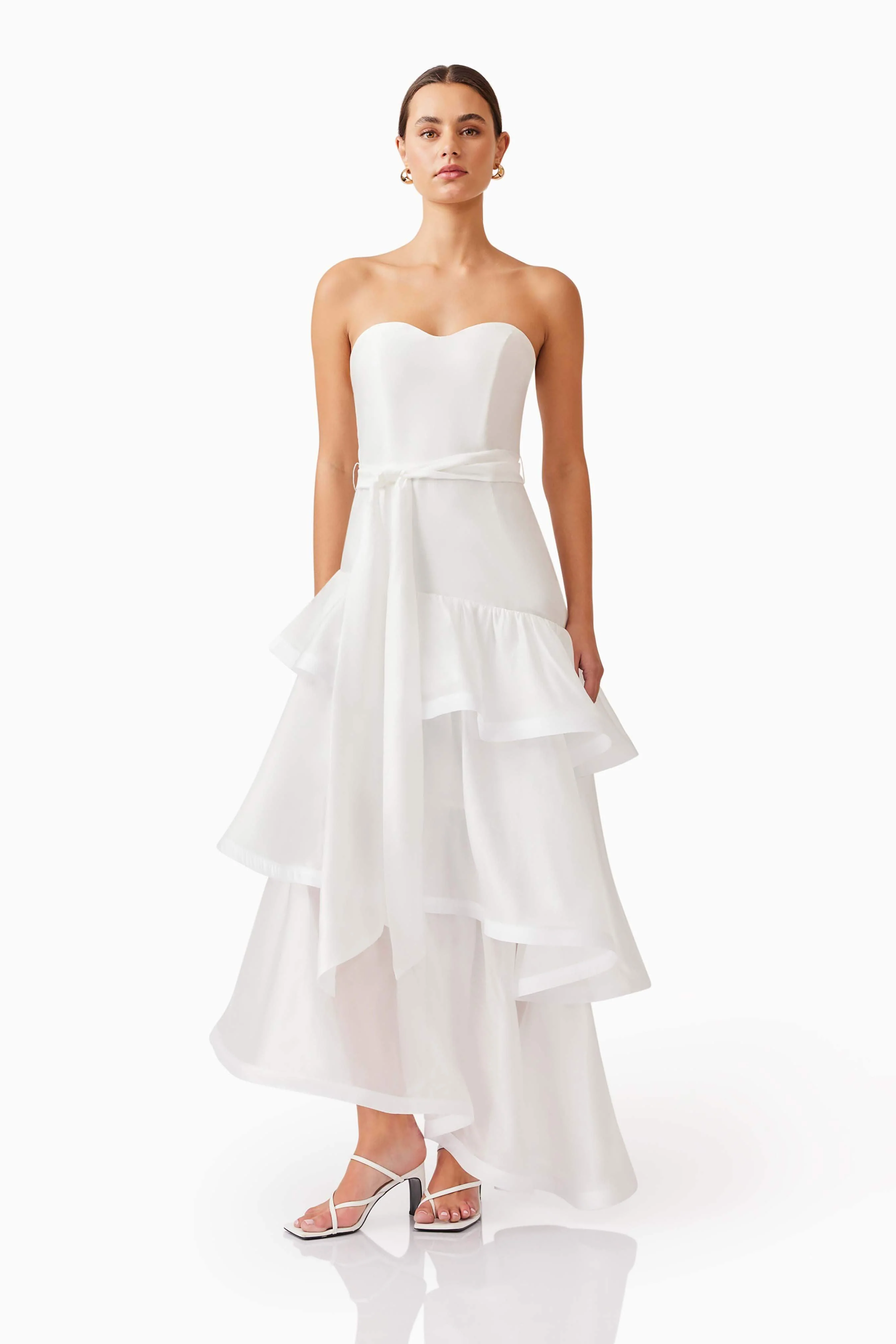 Kalani Strapless Maxi Dress in White