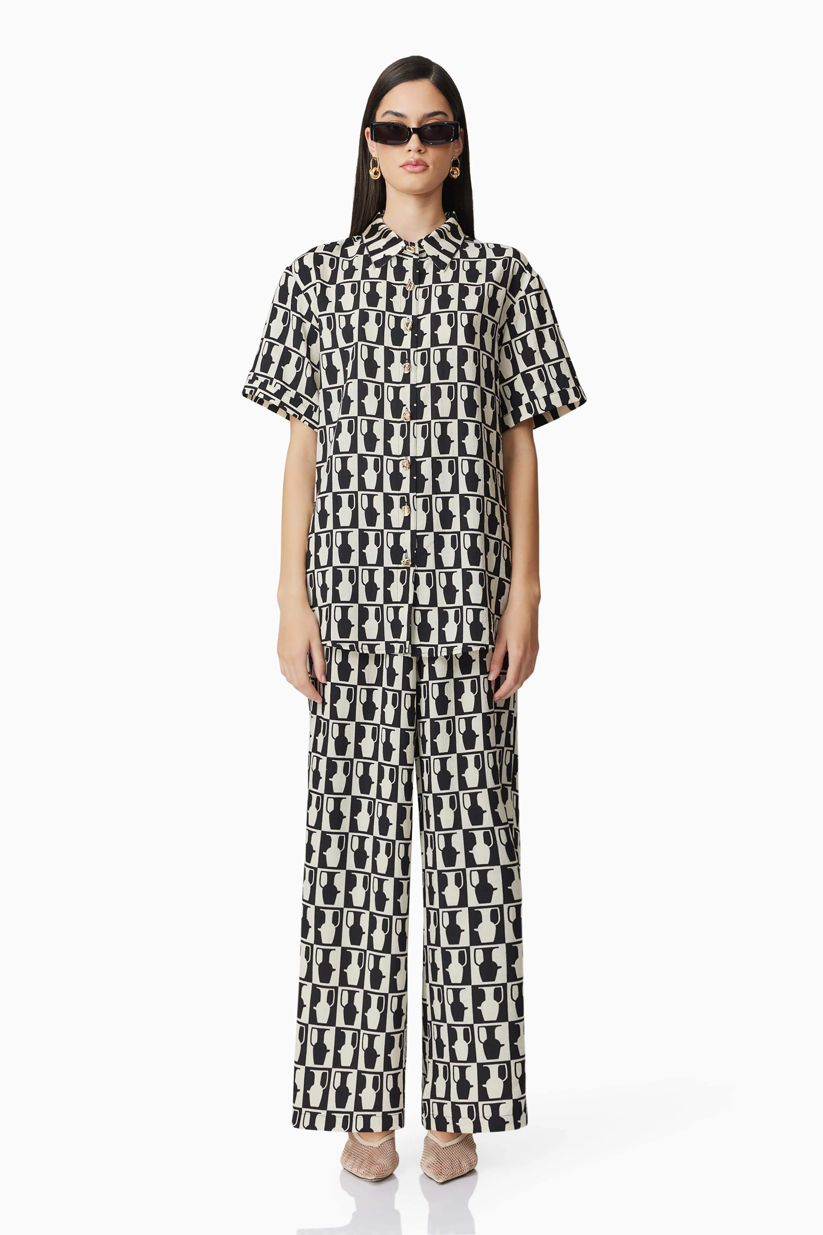 CURAAE Gianna Shirt In Black & White