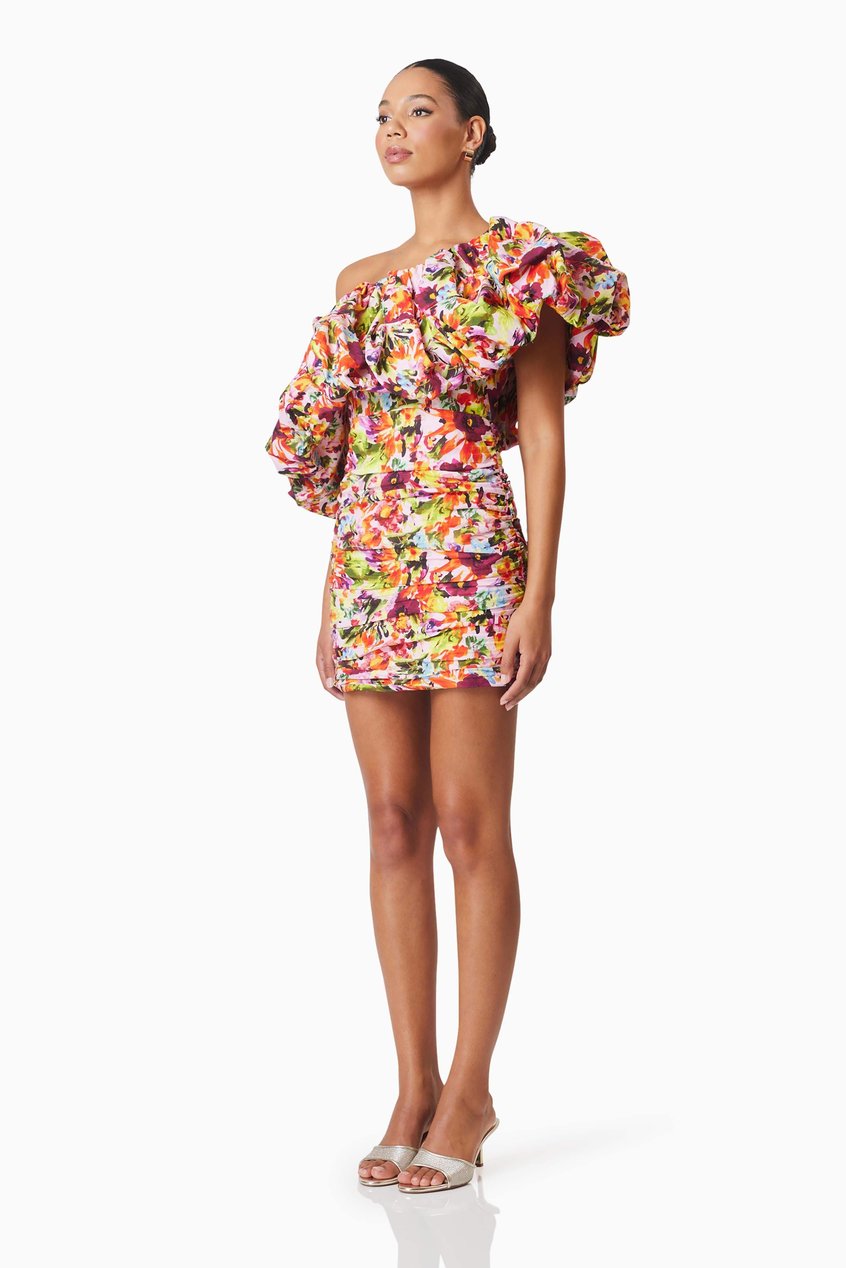 Elira Printed Mini Dress In Florals