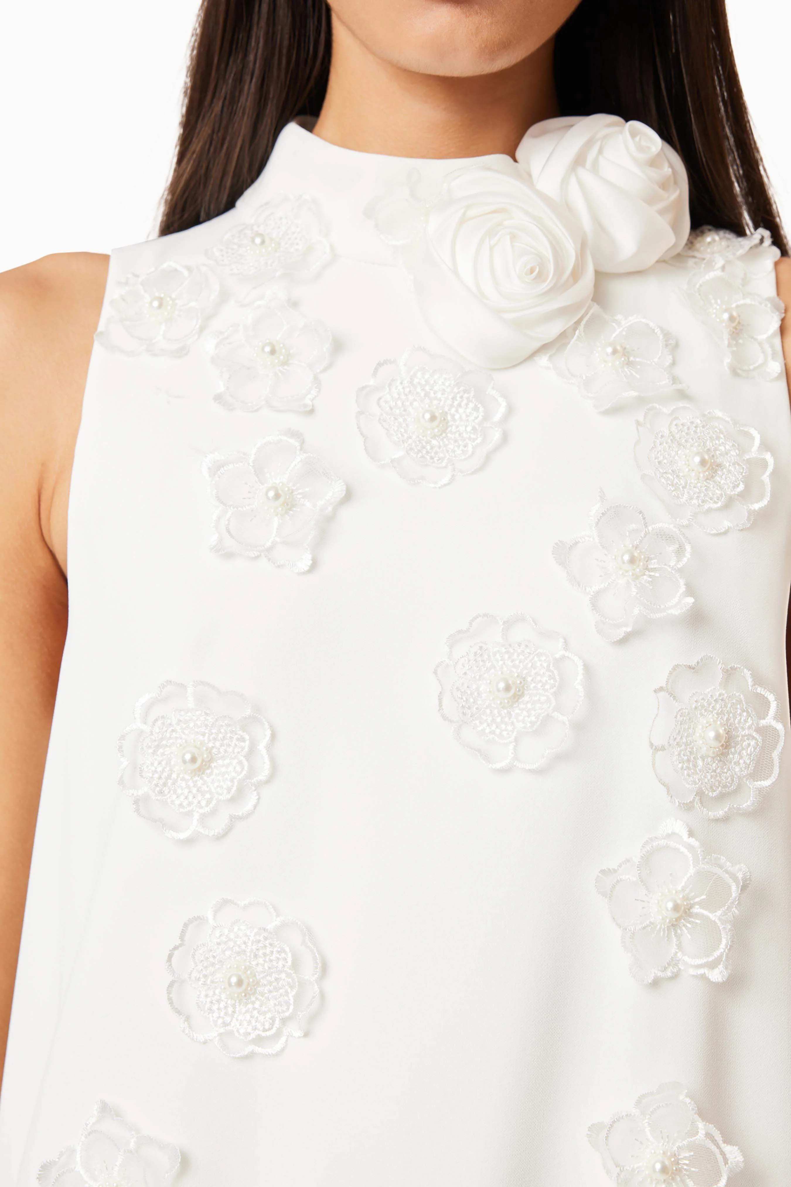 Lilydale 3D Maxi Dress In White