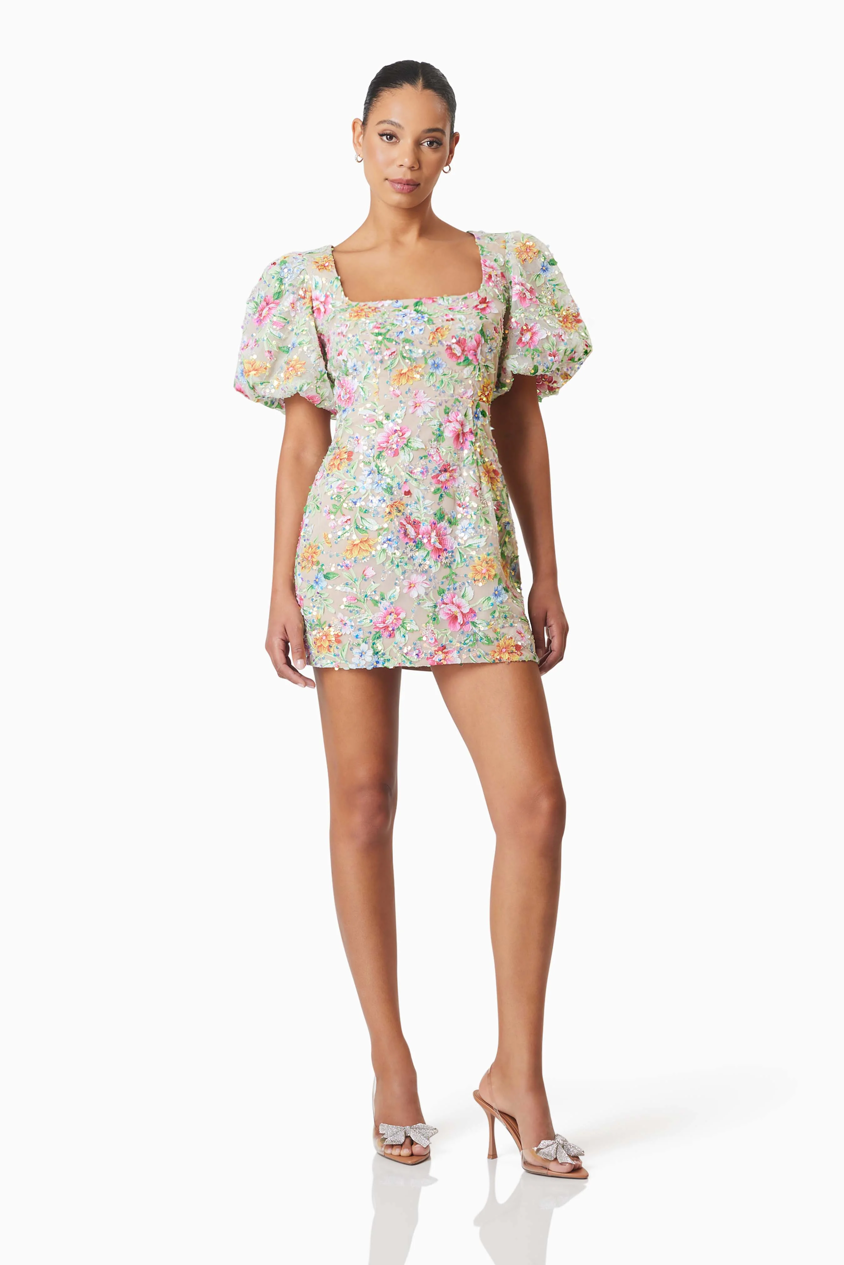 Starla Sequin Mini Dress in Floral