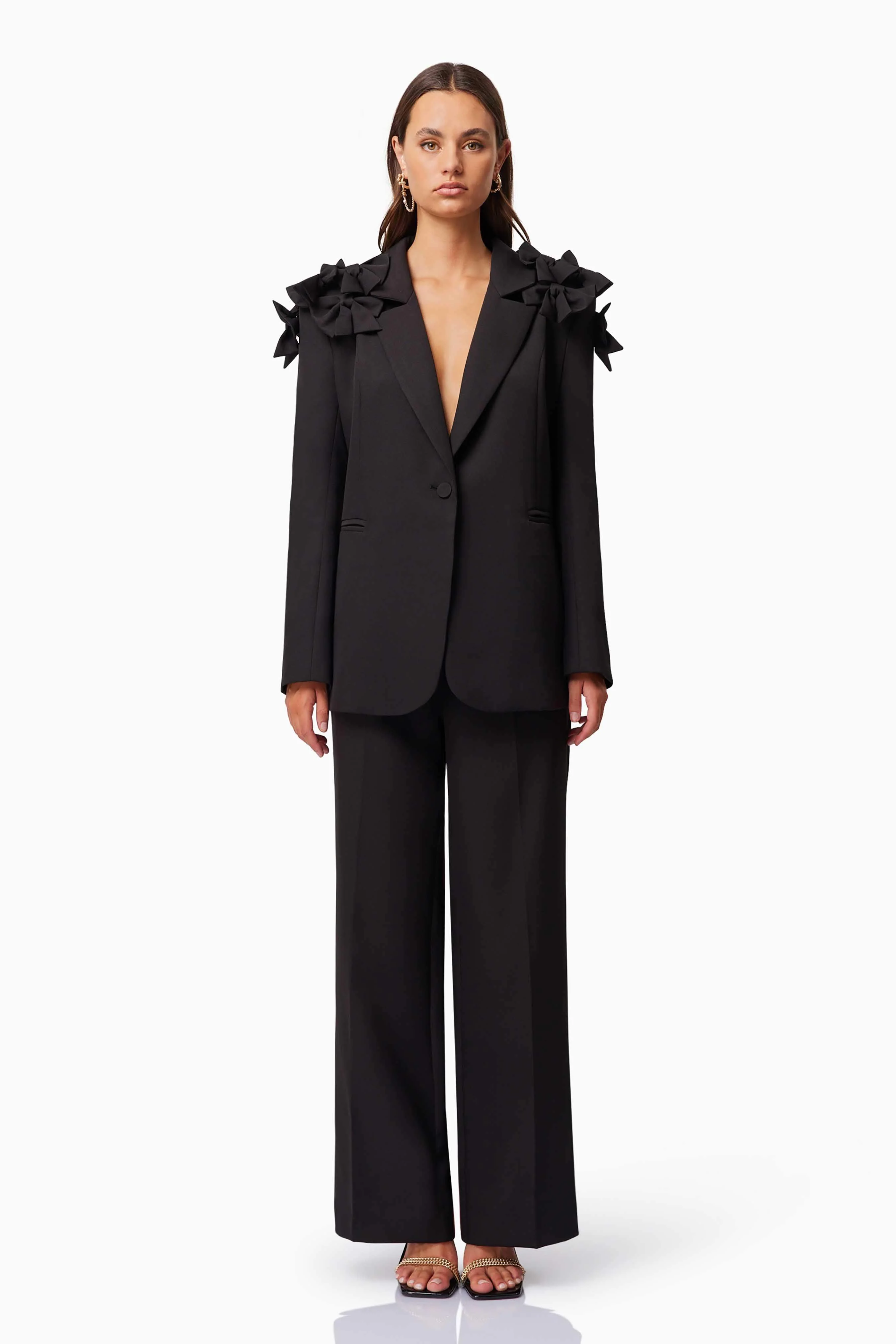 Kennedy Straight Leg Tailored Pants in Black
