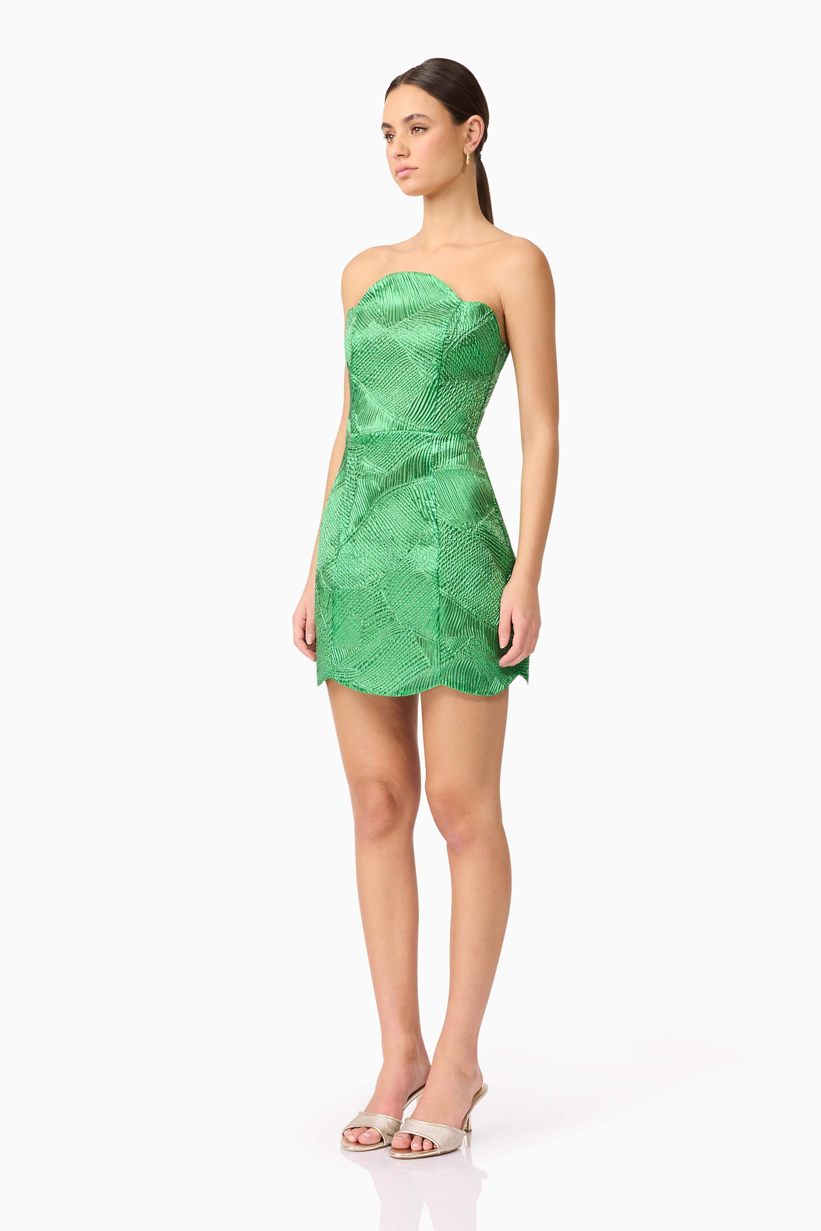 Ginnifer Strapless Mini Dress in Green