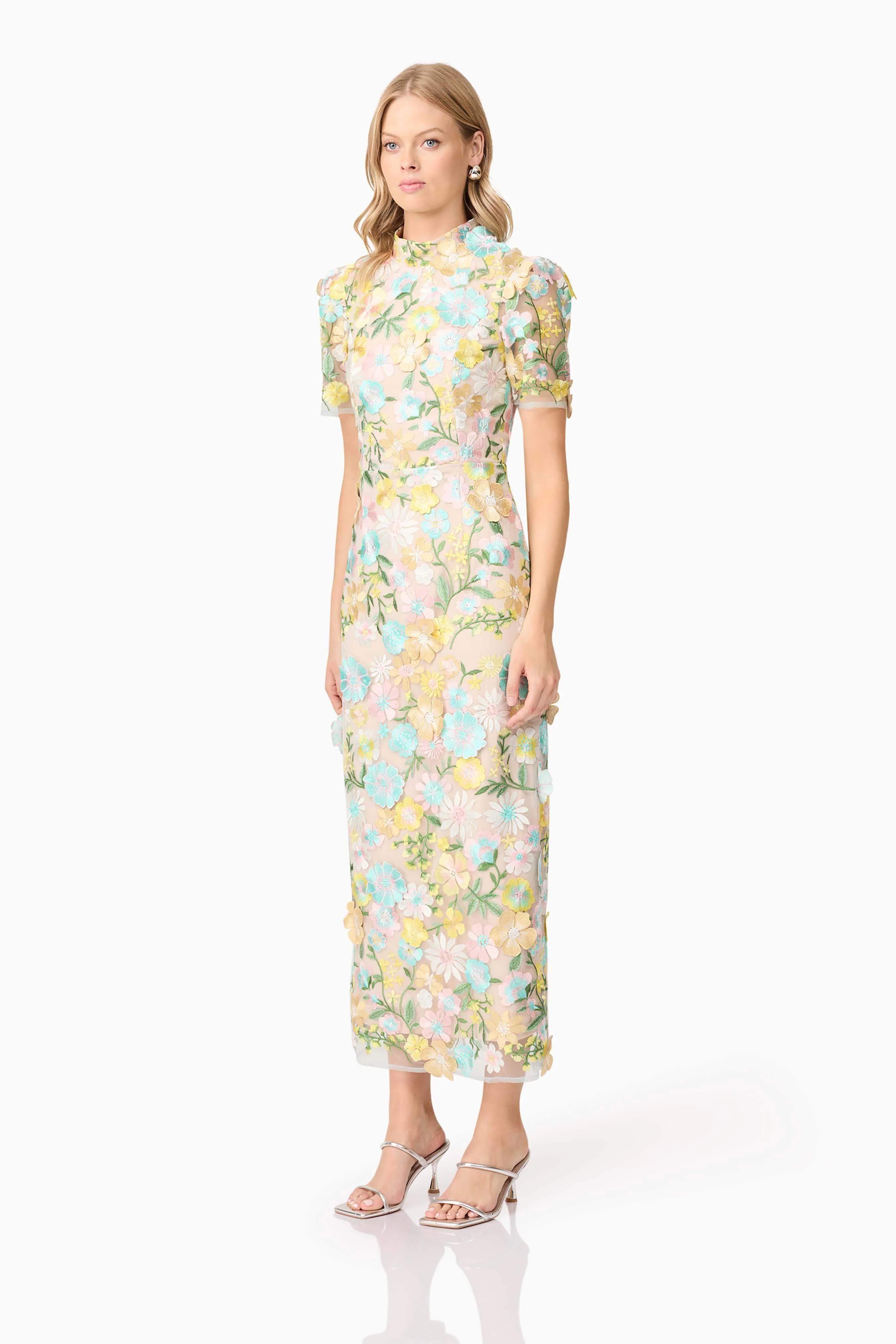 Oslo 3D Floral Midi Dress