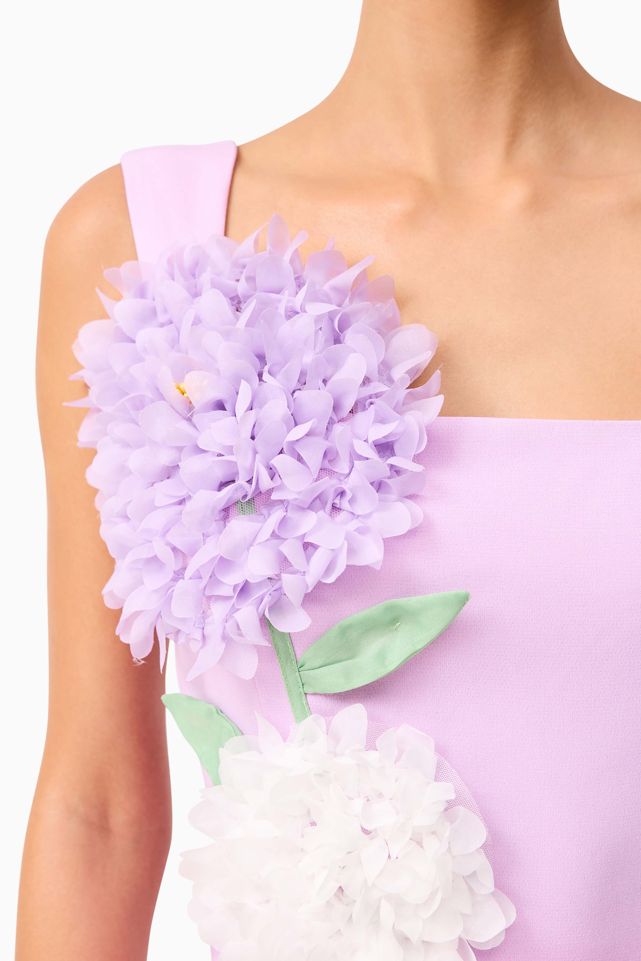 Buttercup Embroidered Party Mini Dress in Purple