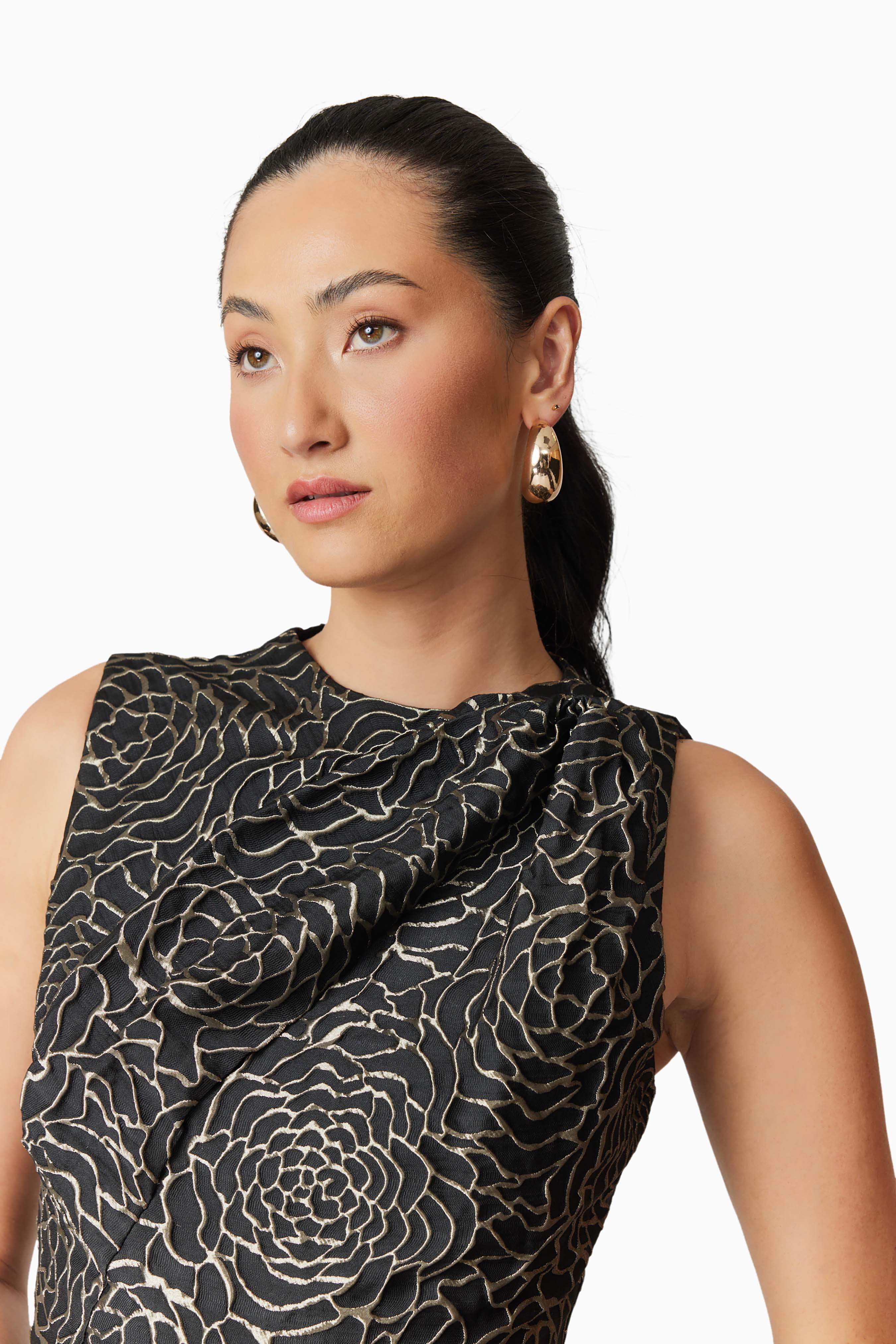 Deanna Midi Dress in Black