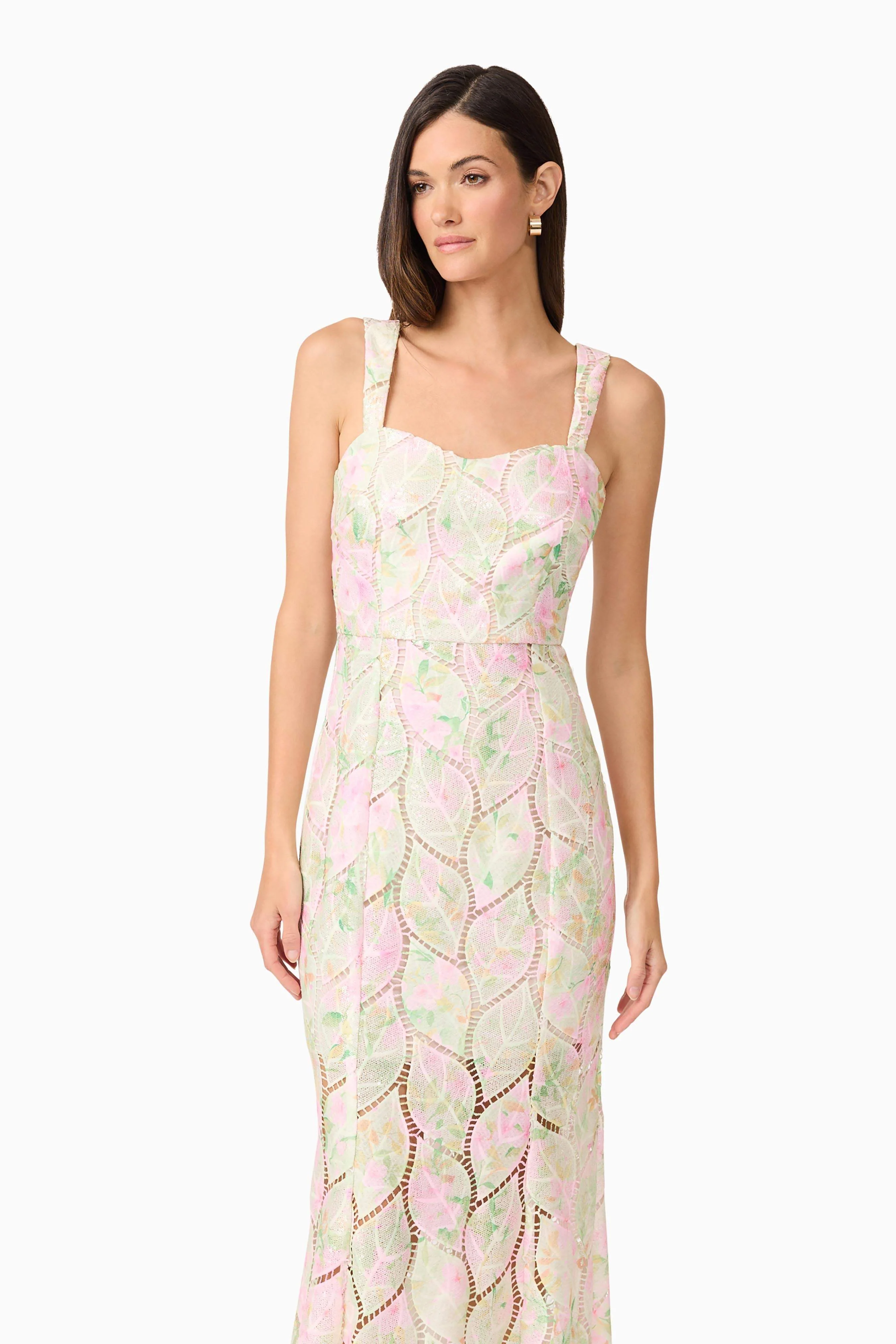 Indria Lace Maxi Dress in Floral