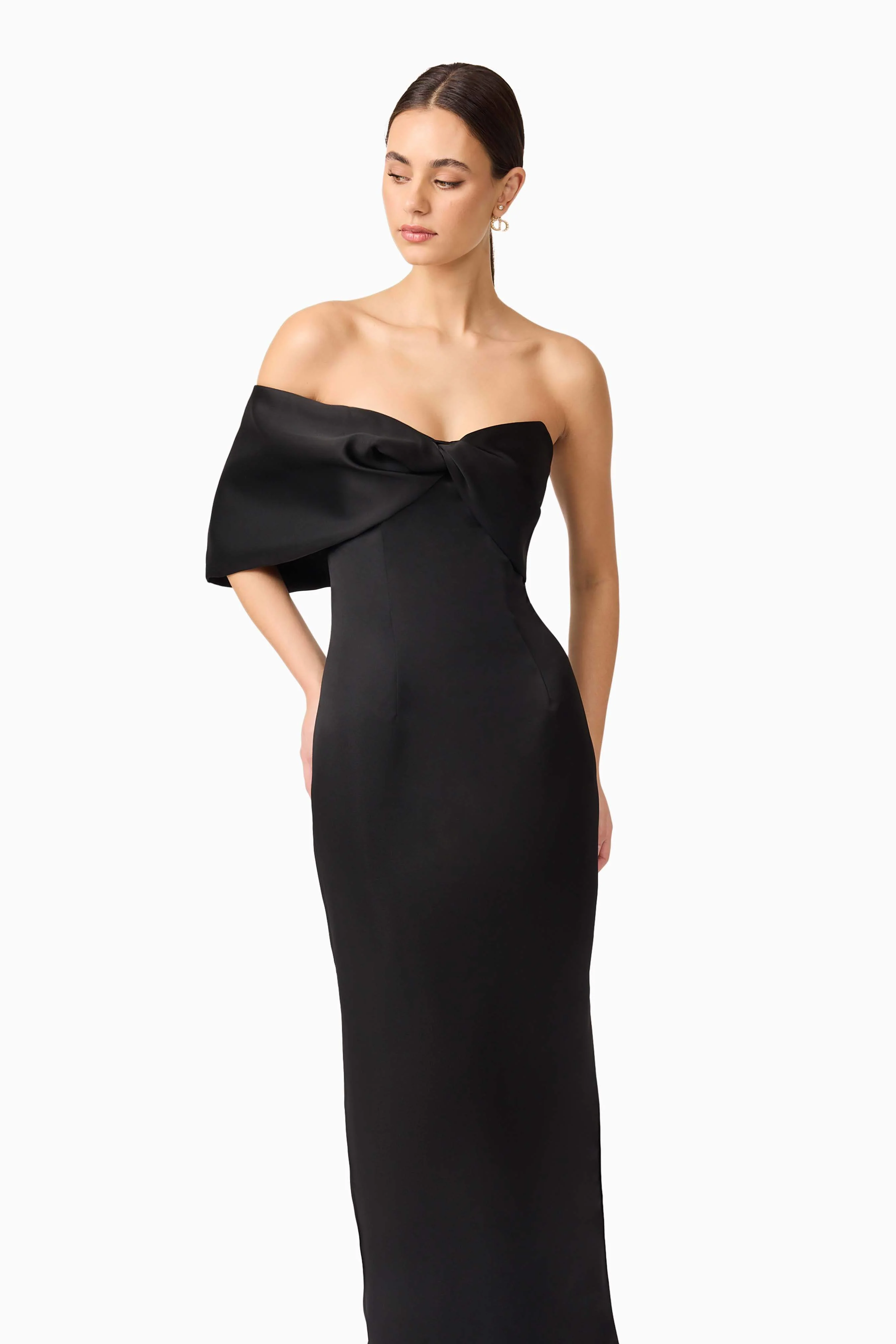 Dandelione Strapless Gown in Black