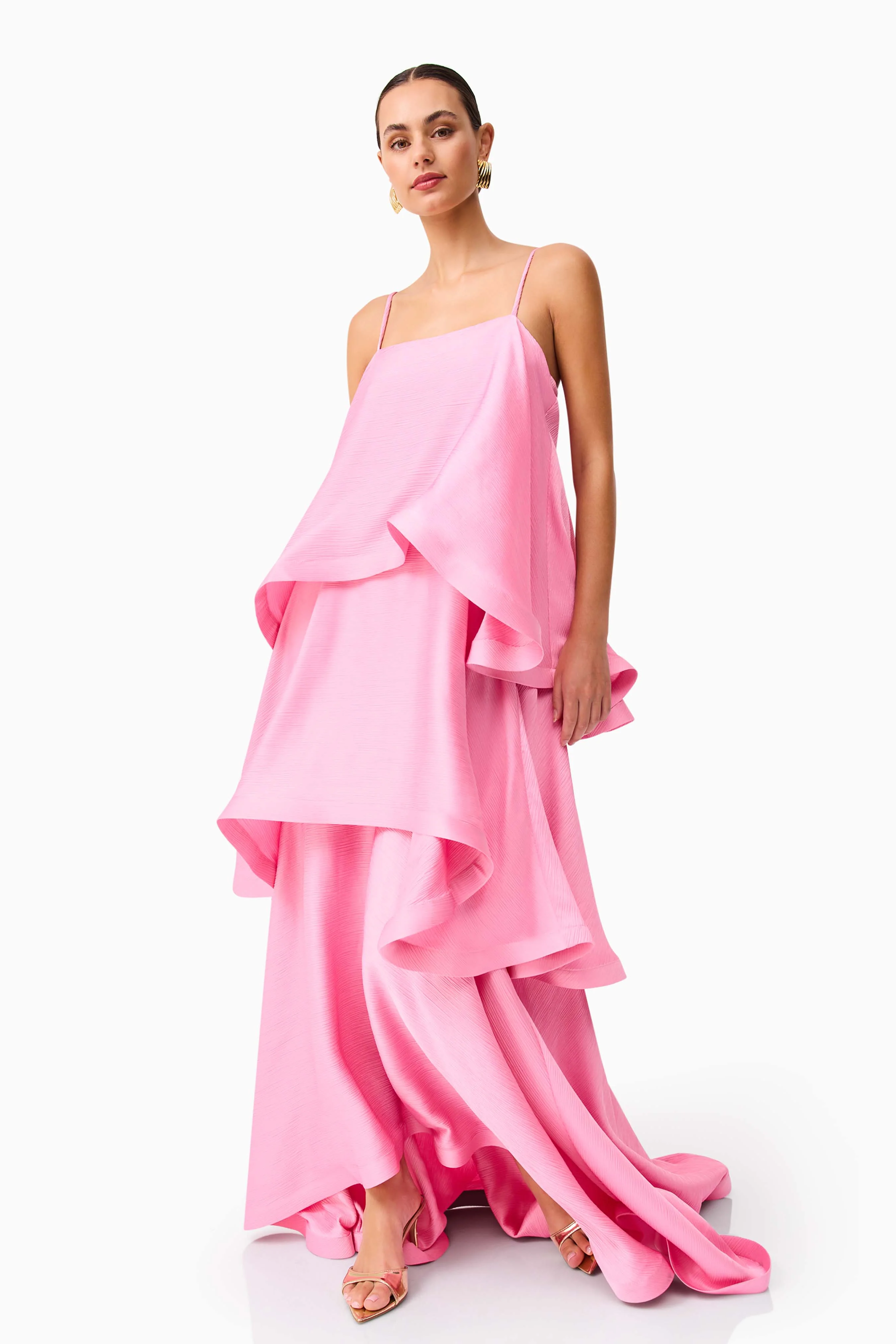 Tilly Tiered Maxi Dress in Pink