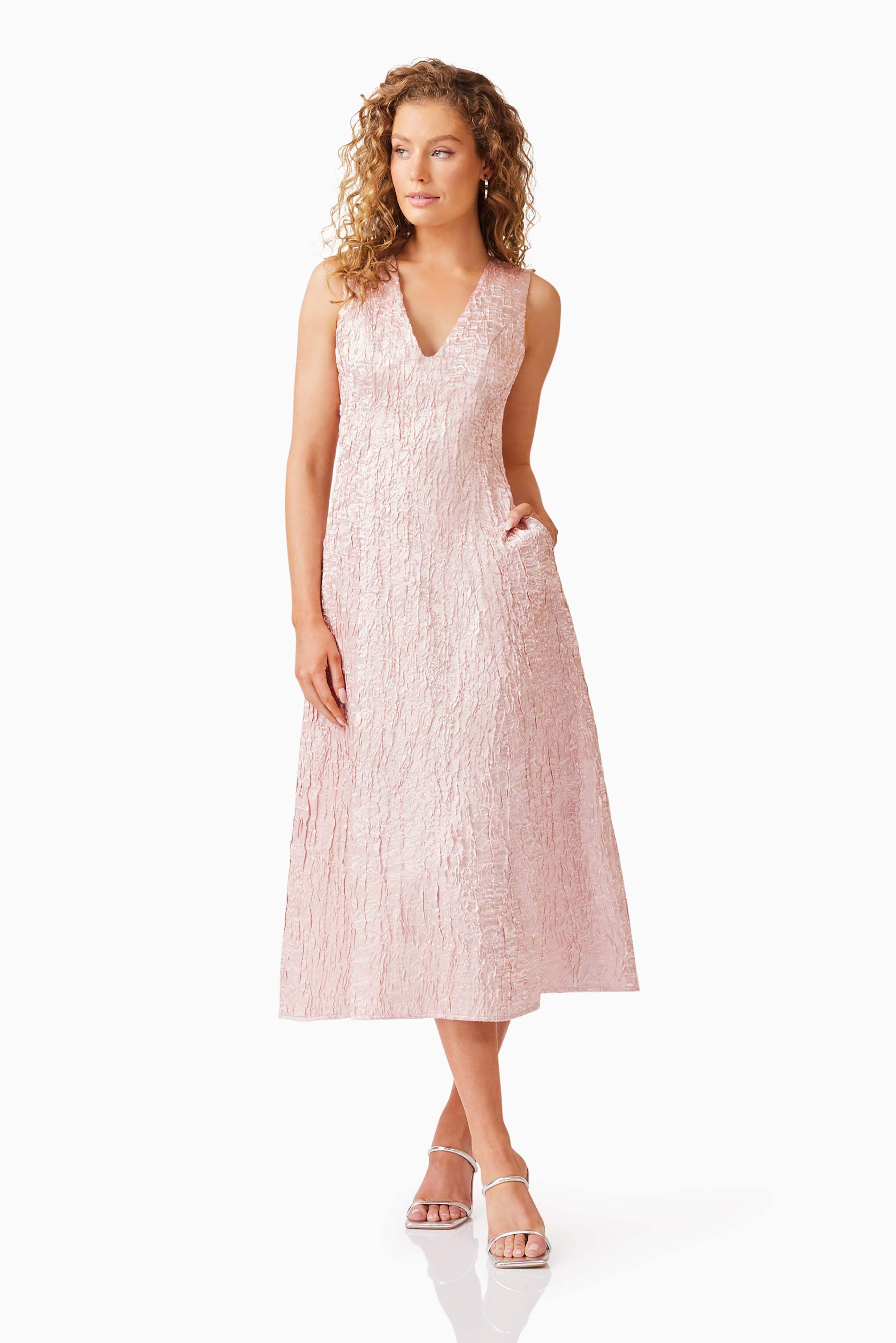 Joesphine Midi Dress in Pink