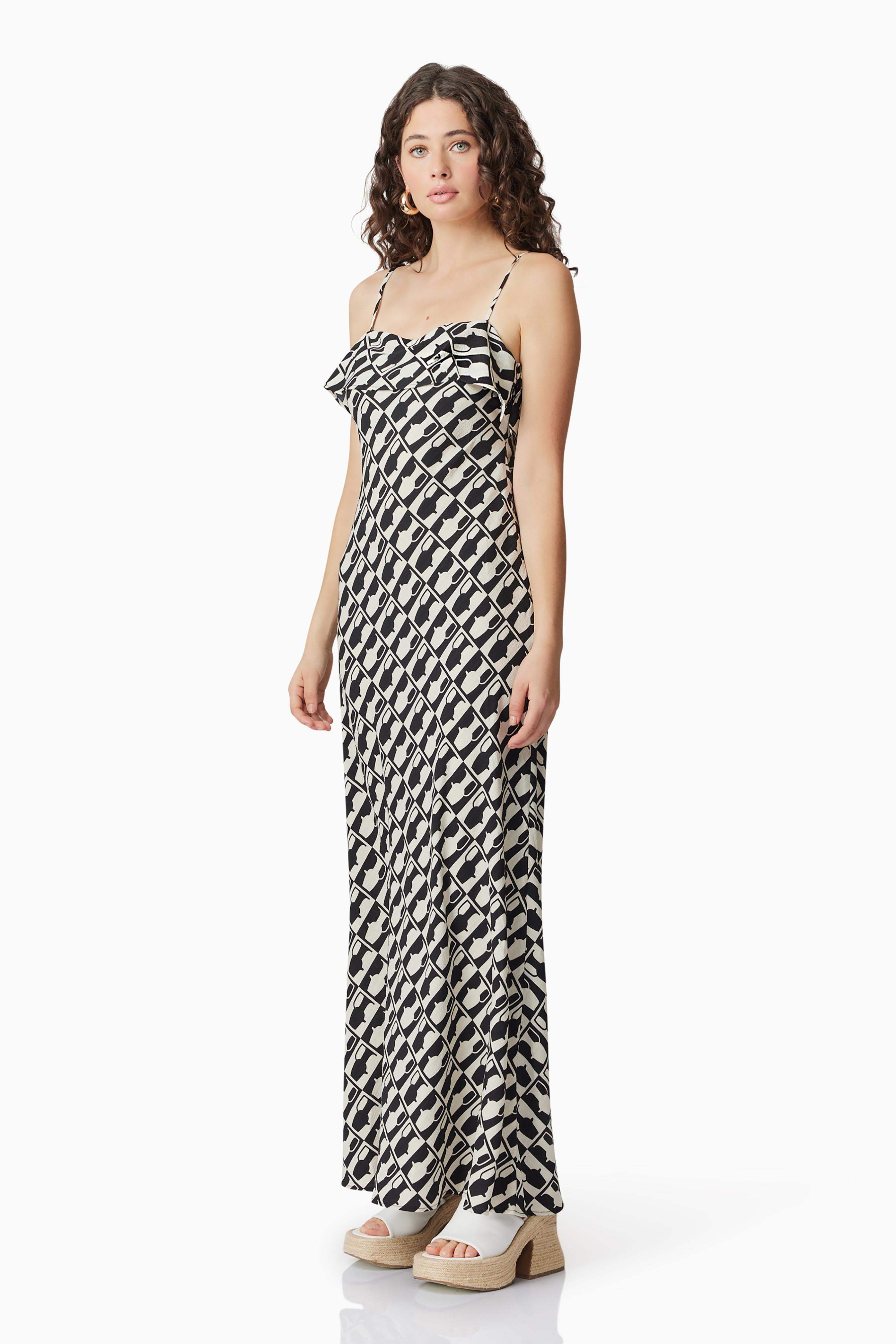CURAAE Gianna Maxi Dress In Black & White