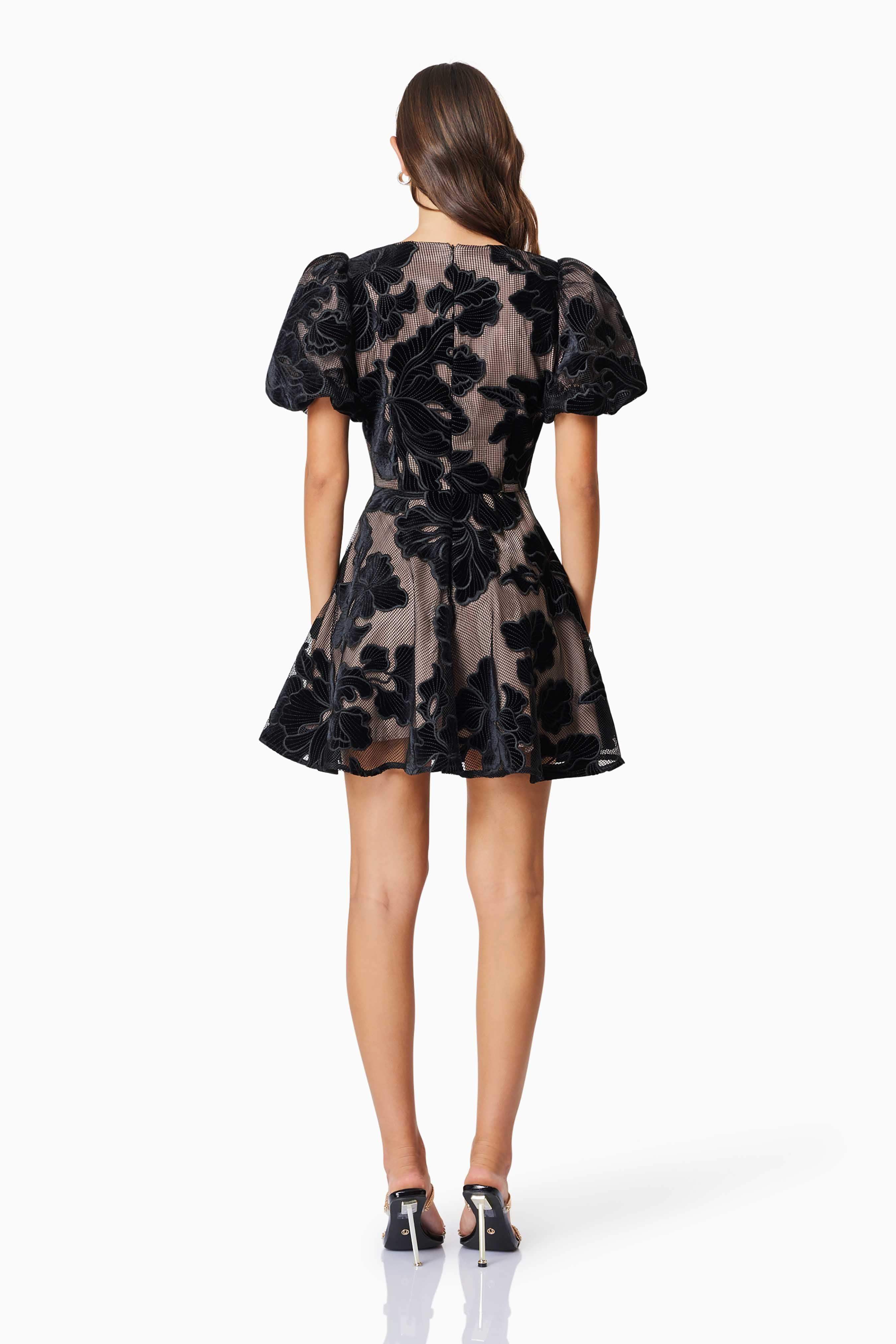 Zara Party Mini Dress In Black