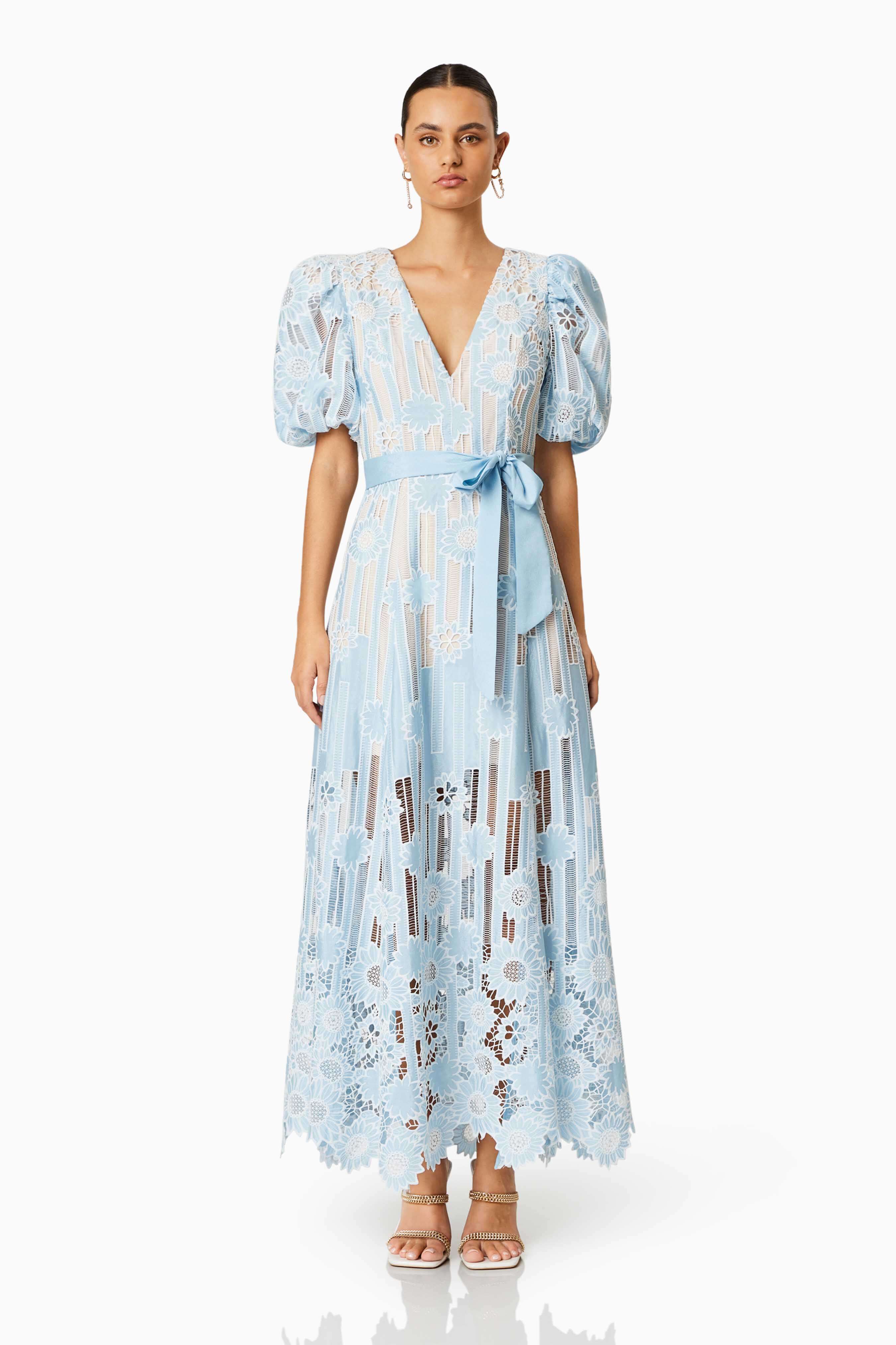 Whirlwind Puff Sleeve Maxi Dress