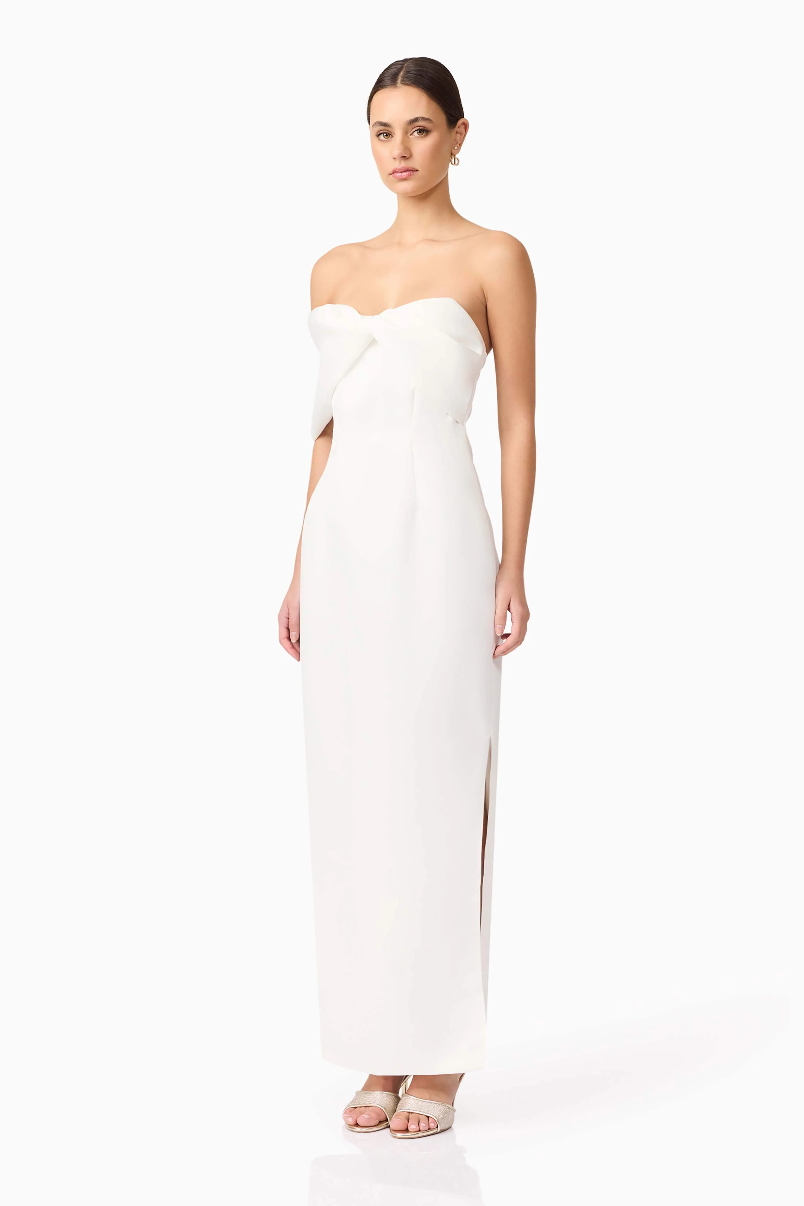 Dandelione Strapless Gown in White
